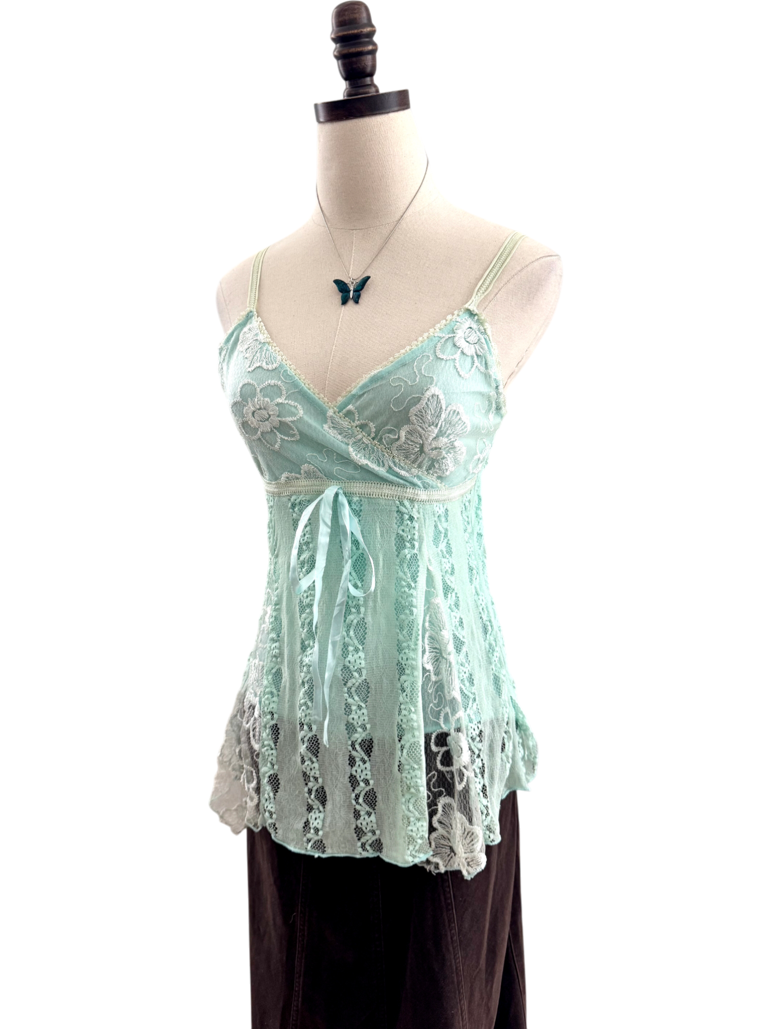 Vintage 90s Fairy Blue Lace Cami (S)