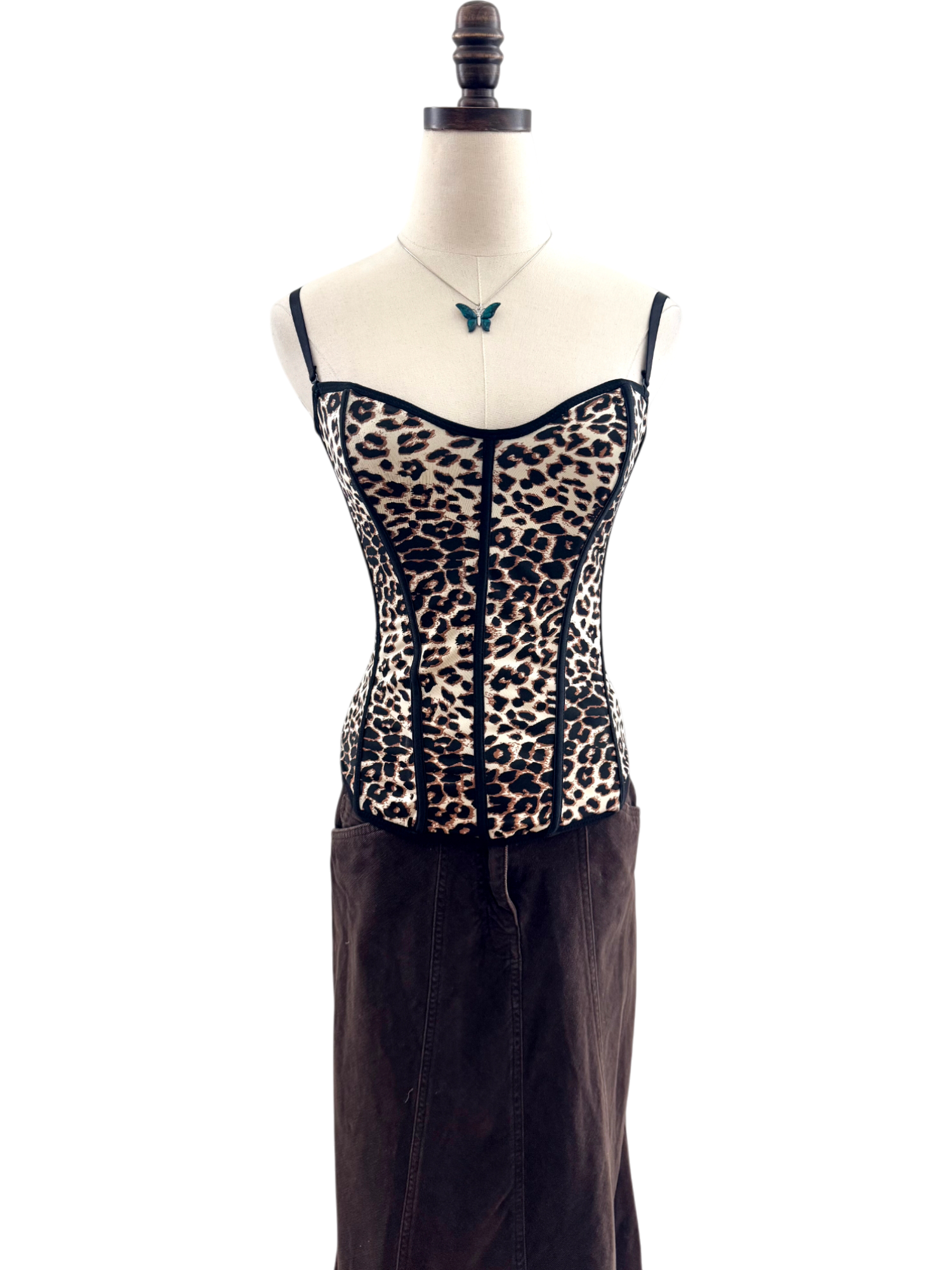 Vintage 90s Cheetah Corset Bustier (XS)