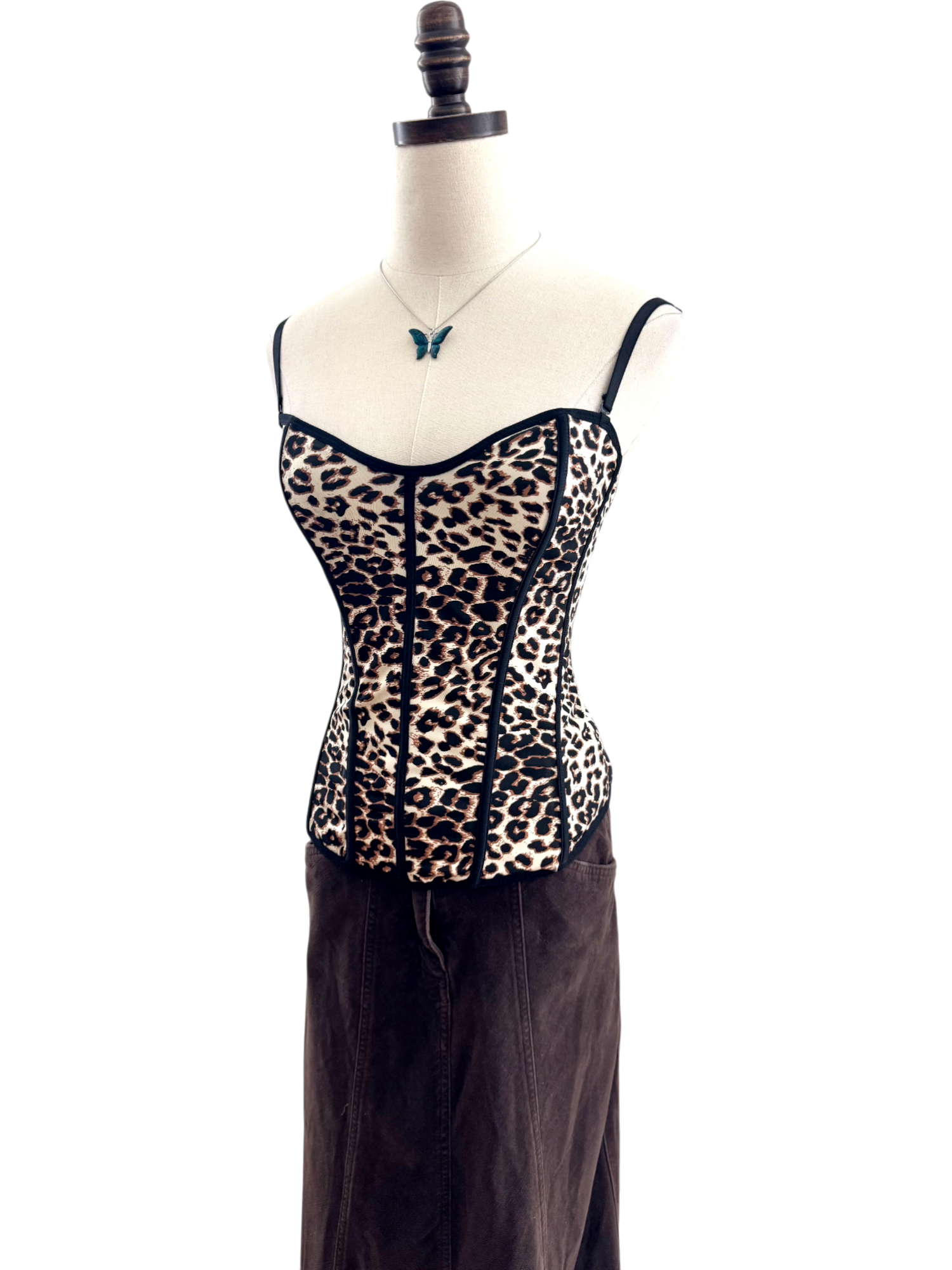Vintage 90s Cheetah Corset Bustier (XS)