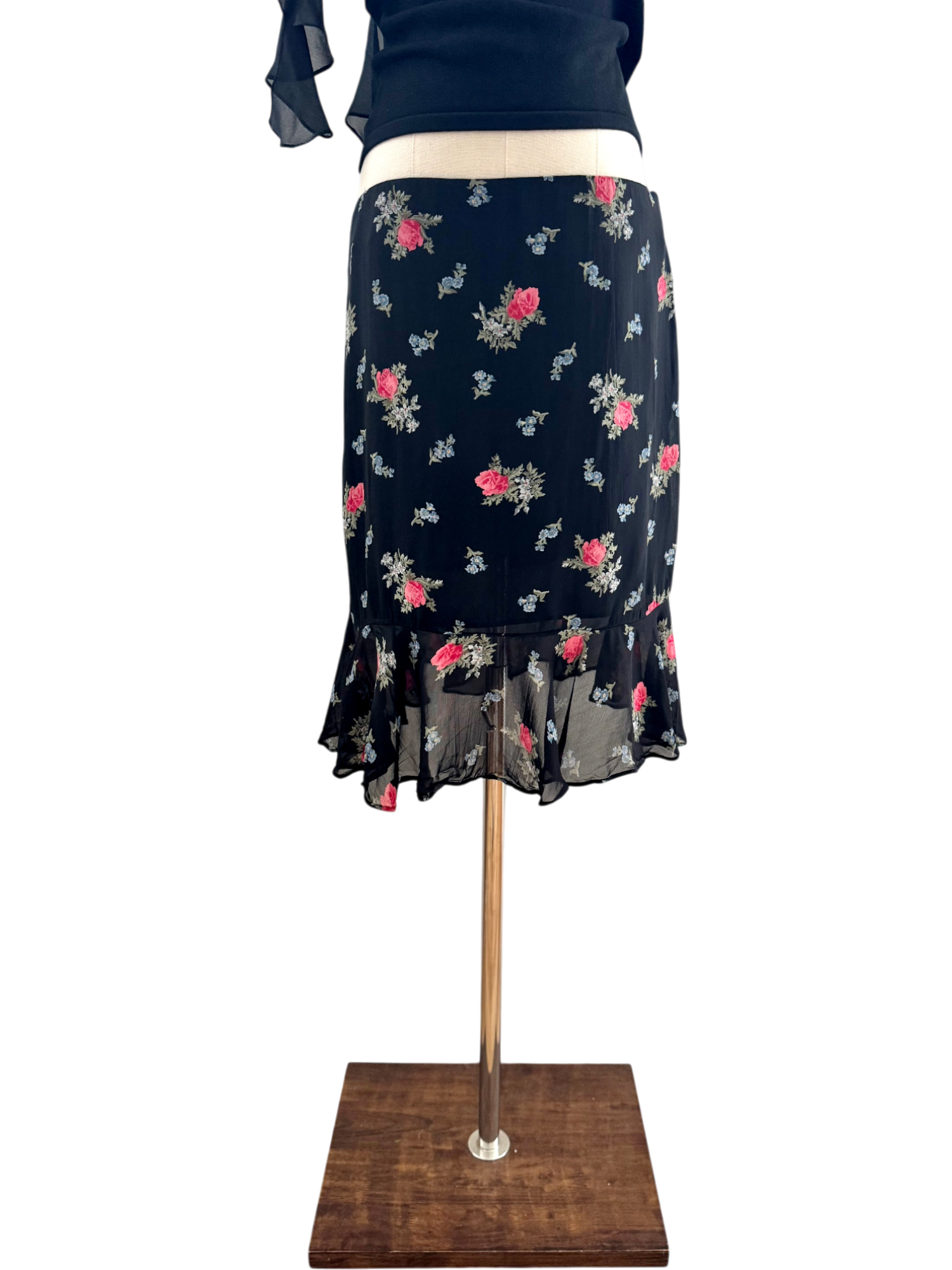Vintage 90s Ralph Lauren Floral Midi Skirt (M)