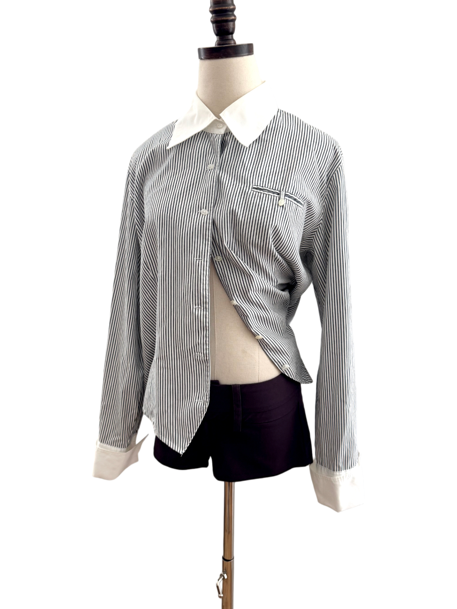 Vintage 90s Contrast Striped Button Up (L)