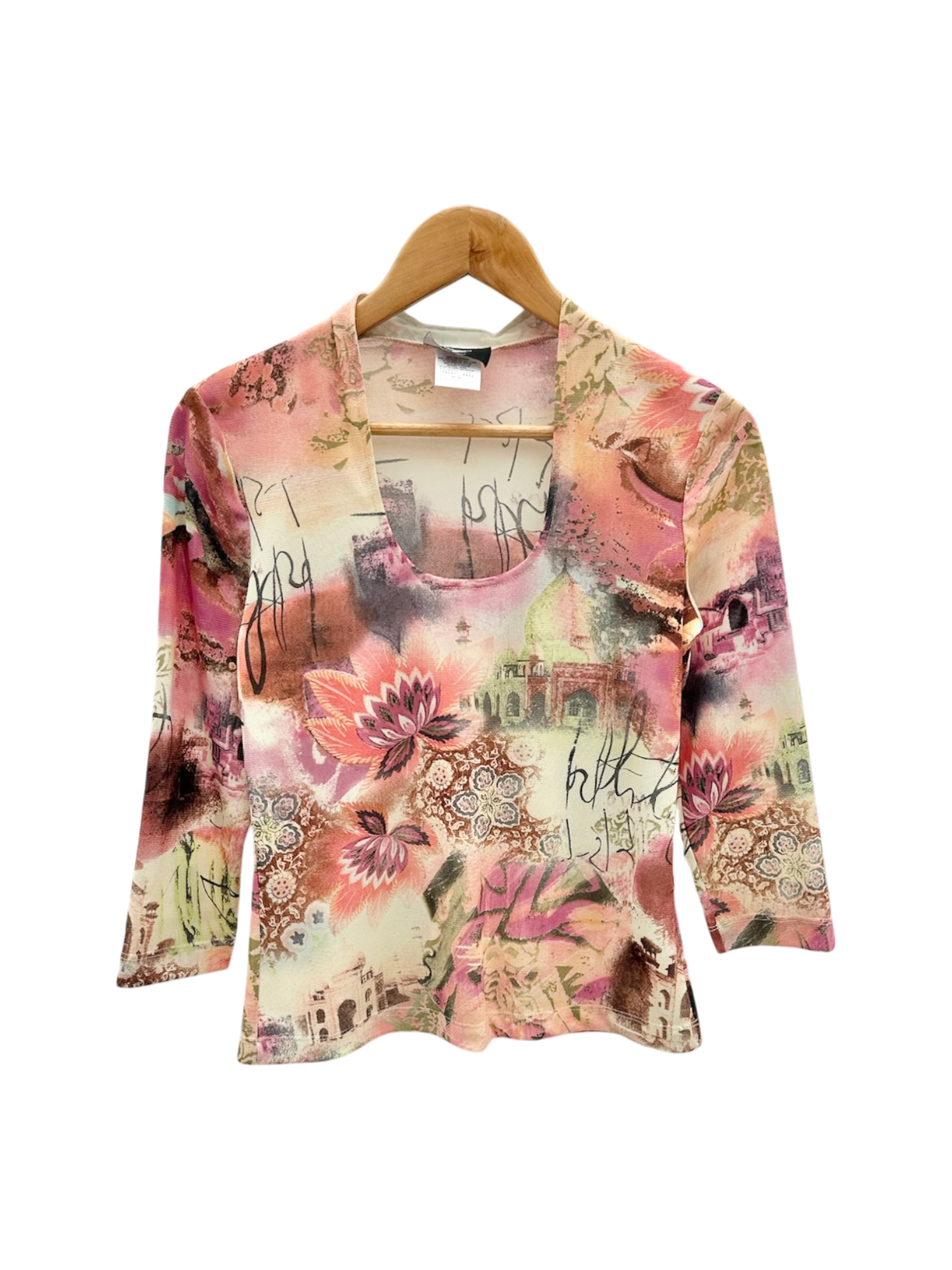 Vintage 90s Graphic Printed Long Sleeve (M)