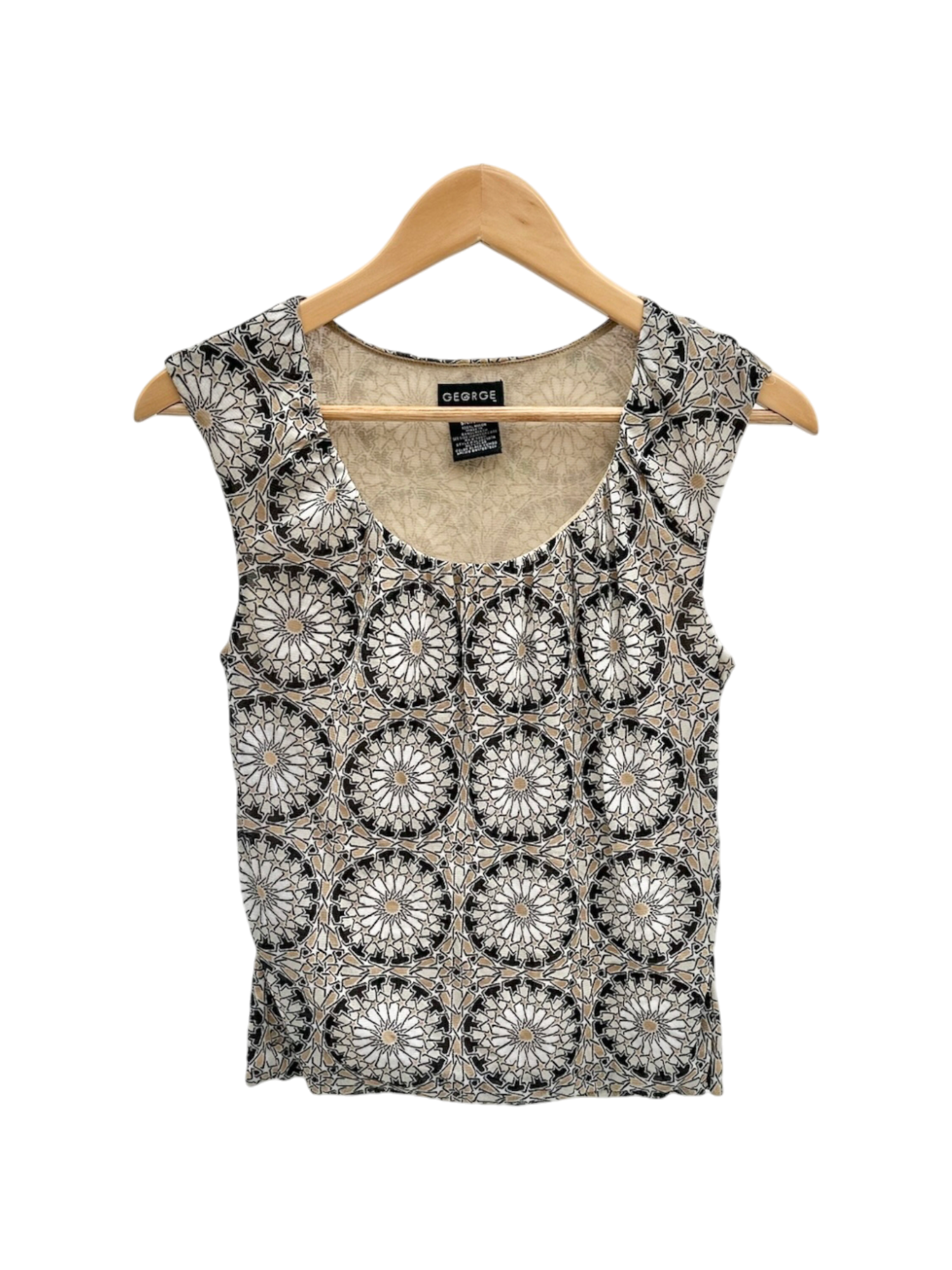 Vintage Retro Floral Tile Knit Top (S)