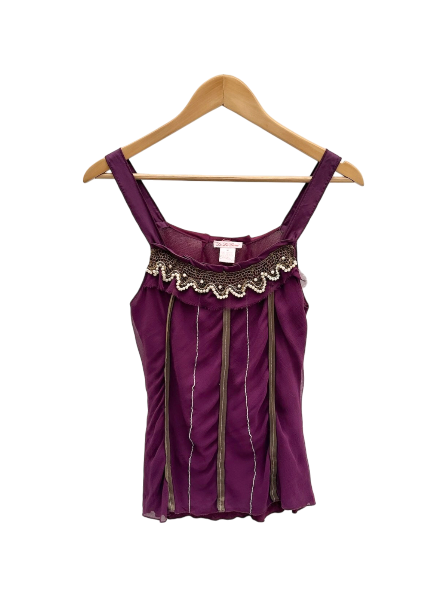 Vintage 90s Beaded Exposed Seam Cami (M)