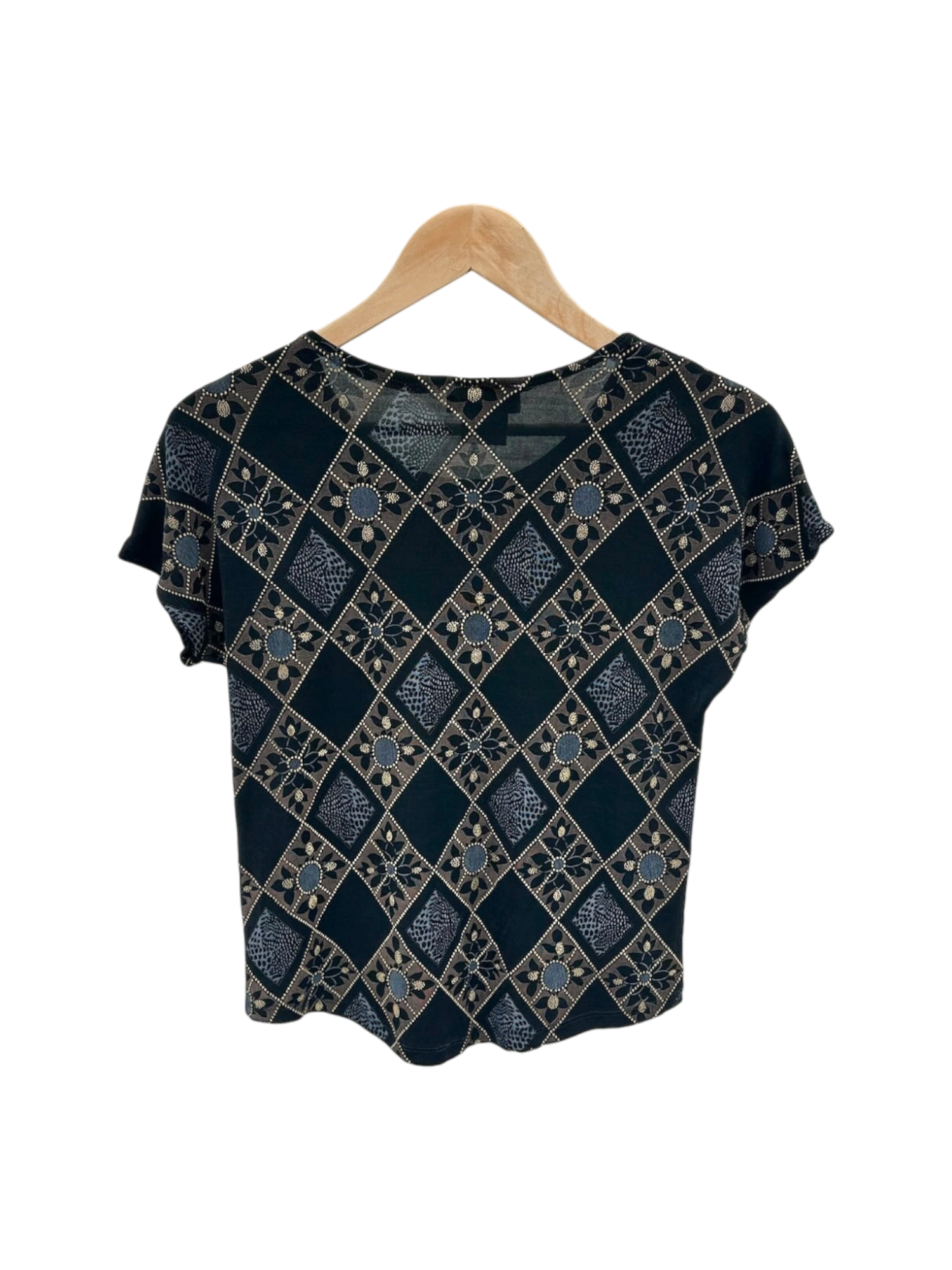 Vintage 90s Retro Geometric Knit Tee (M)