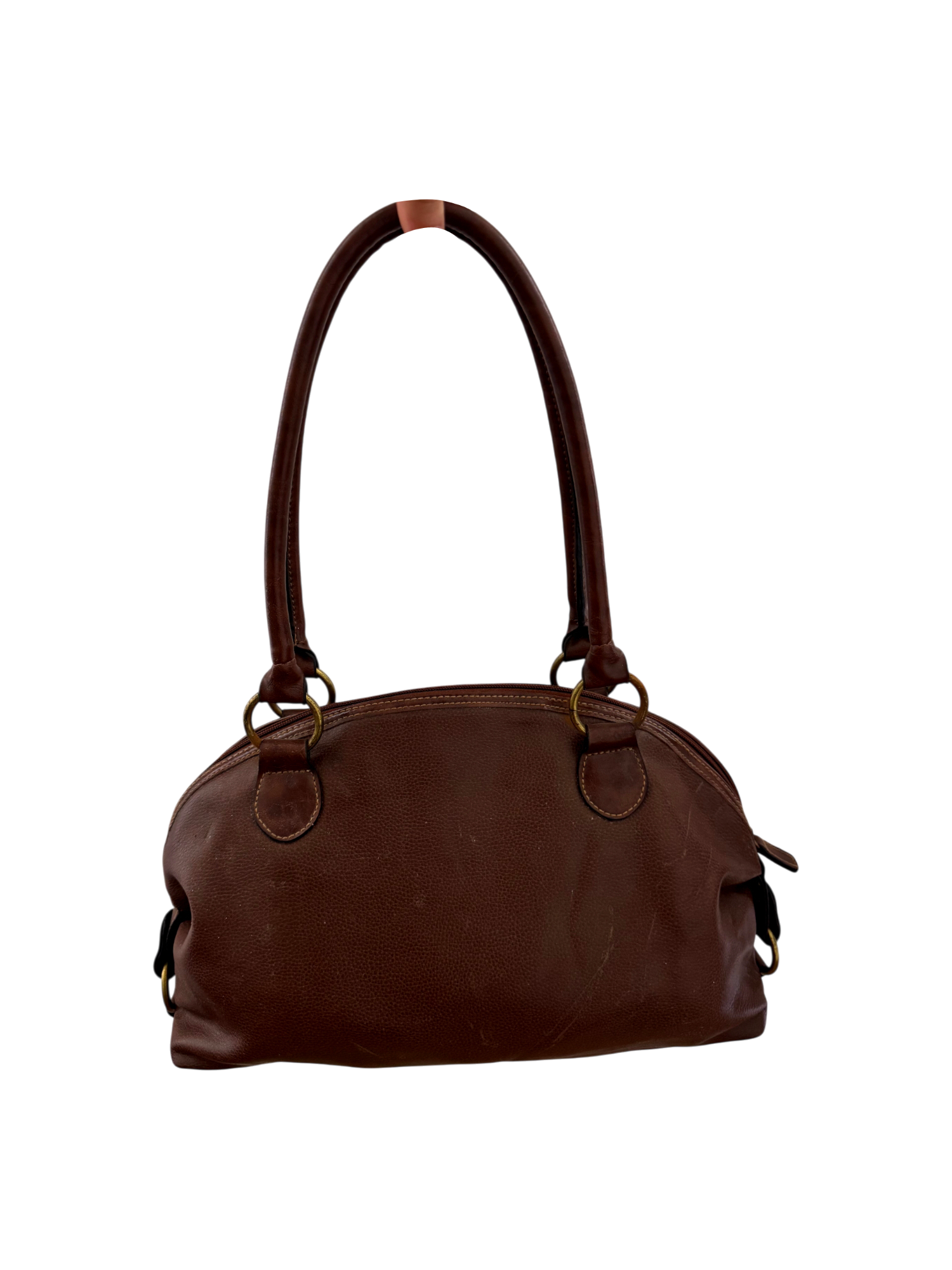 Vintage 90s Chocolate U-Shaped Bowler Purse