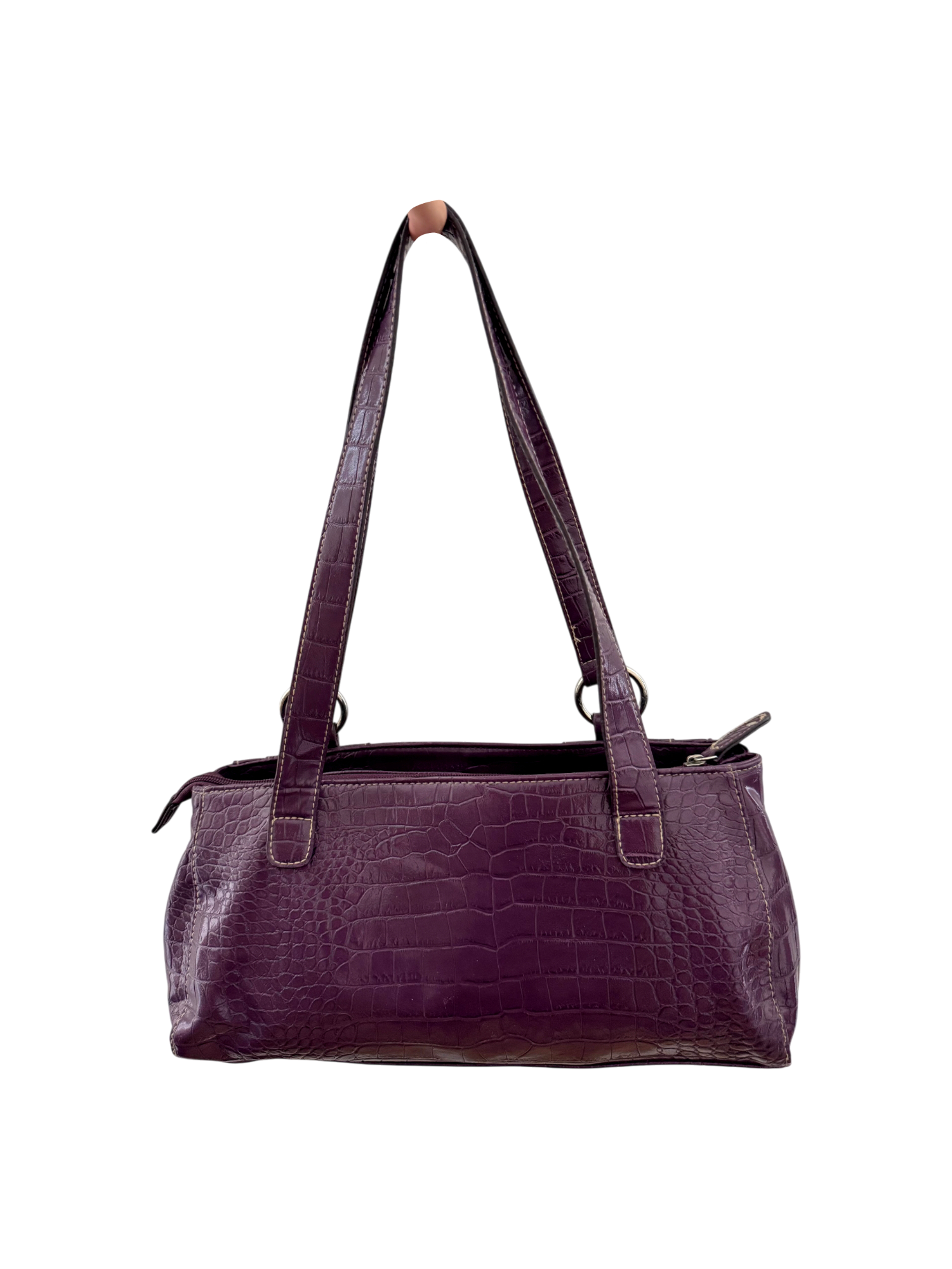 Vintage 90s Eggplant Textured Shoulder Purse