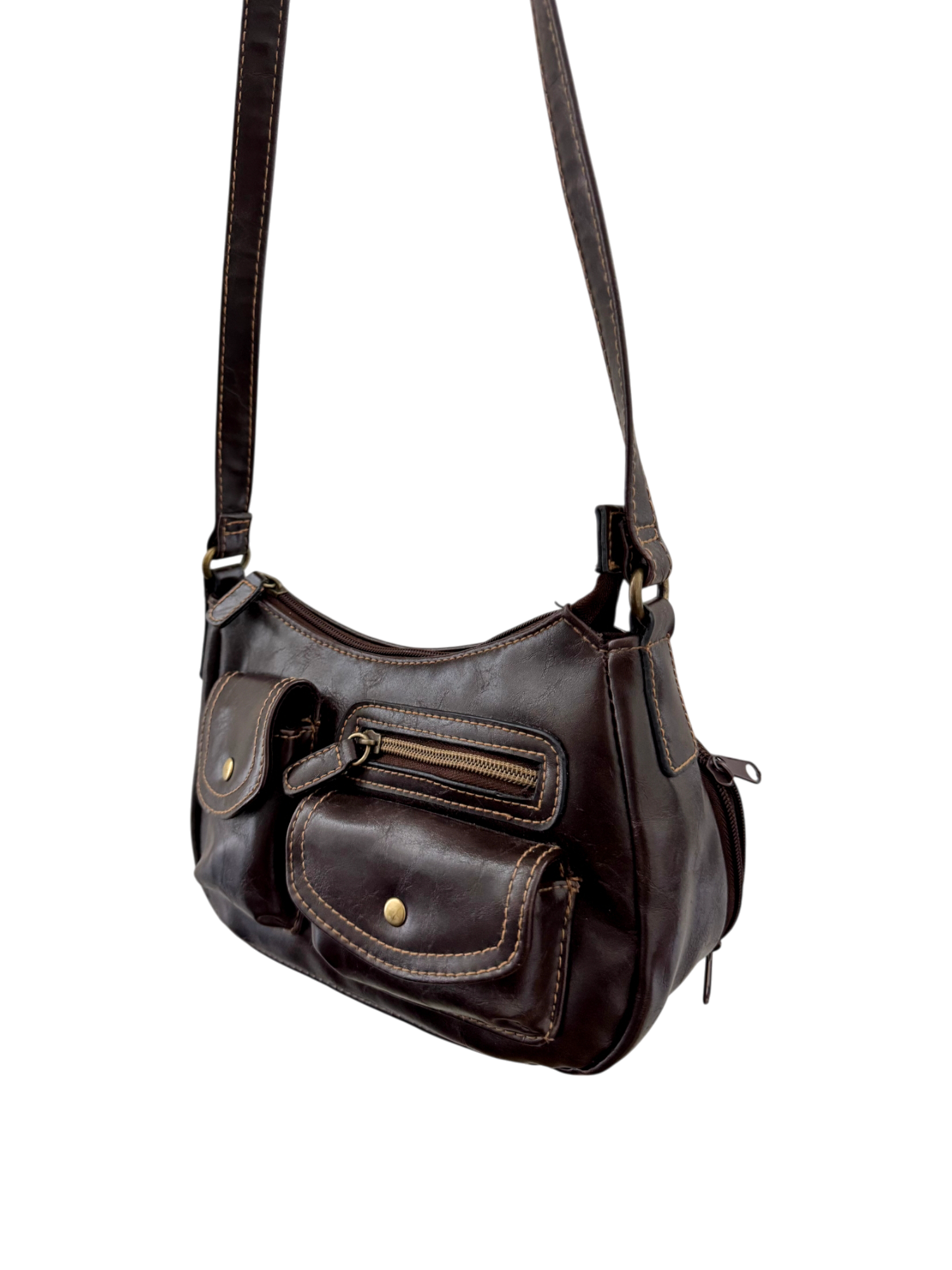 Vintage 90s Brown Messenger Purse