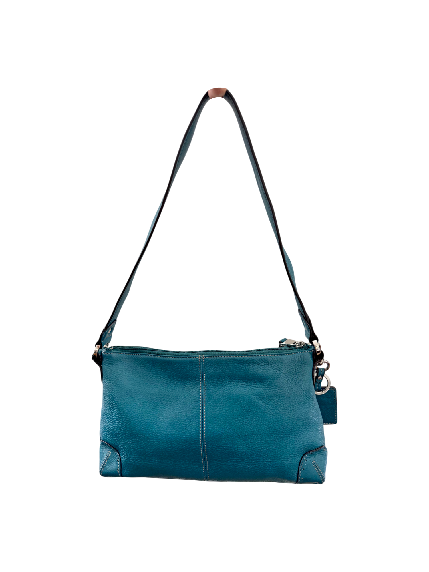 Vintage 90s Turquoise Leather Shoulder Purse
