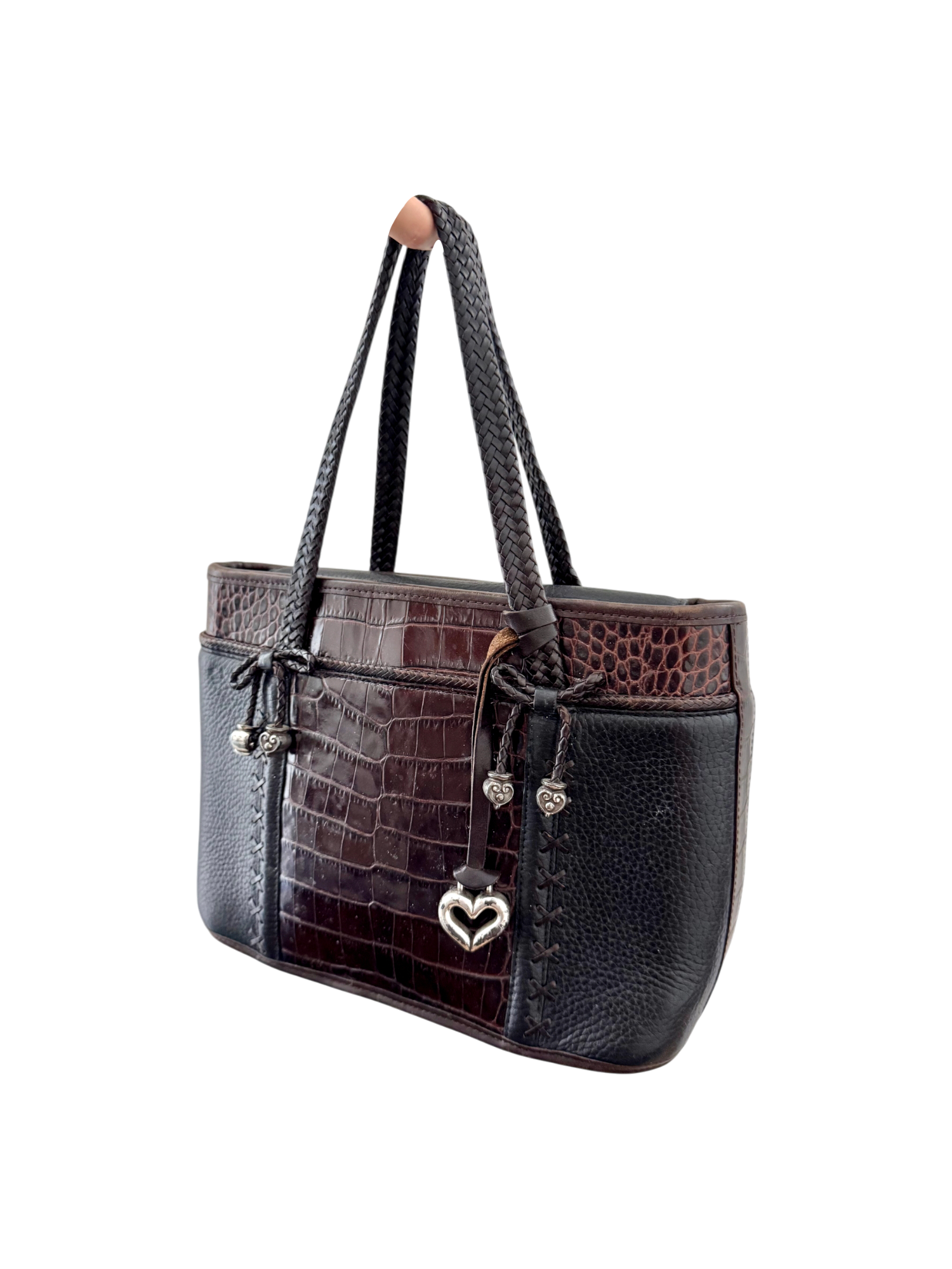 Vintage 90s Textured Messenger Tote Purse