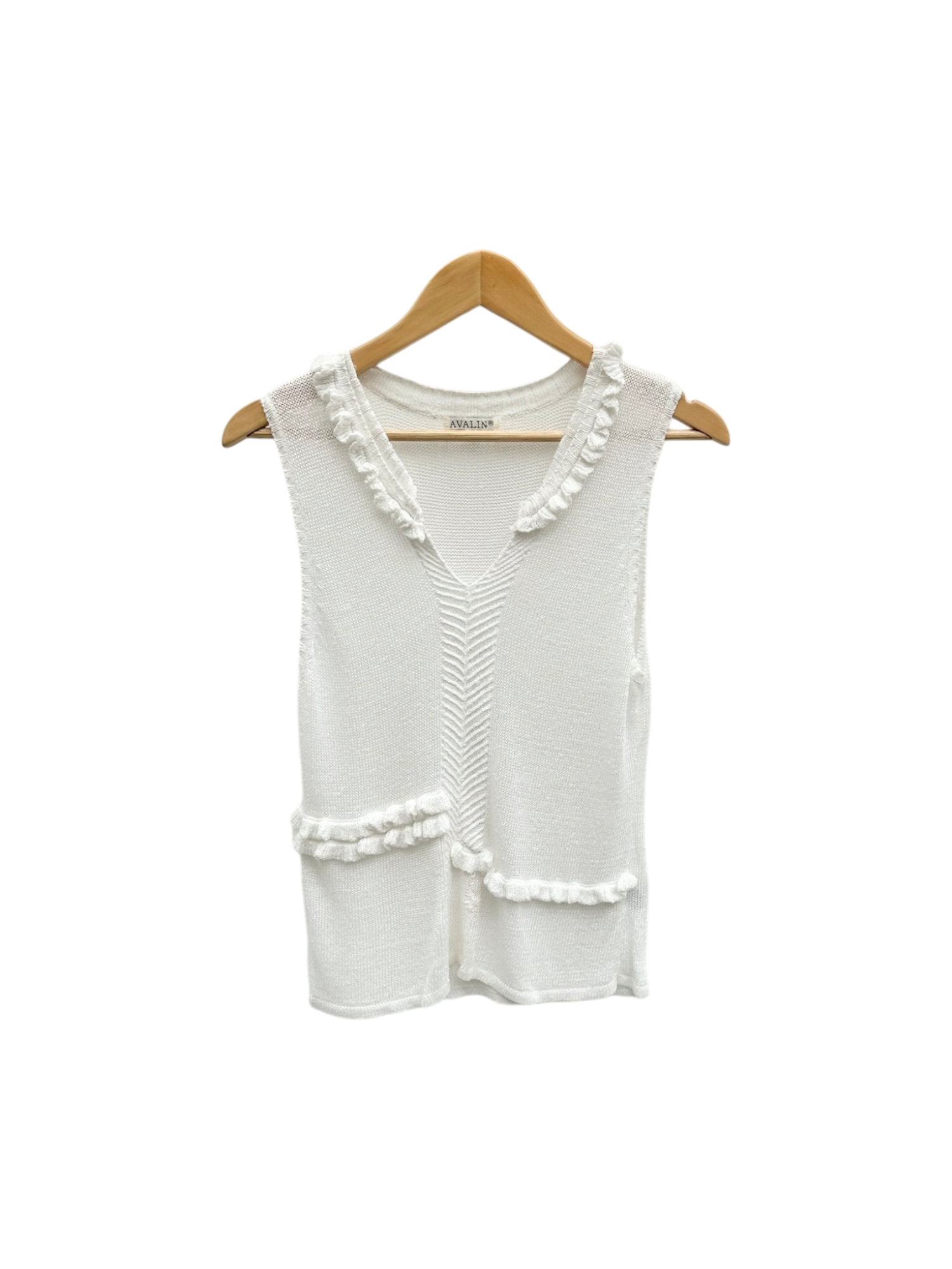 Vintage 90s Ruffled Knit Top (M)