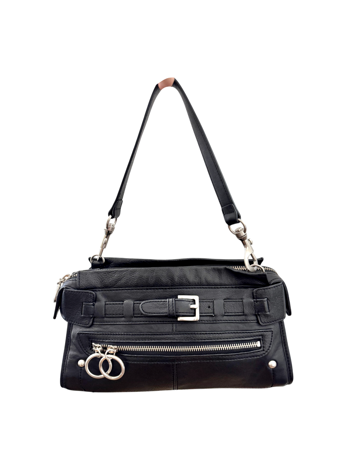 Vintage 90s Italian Via Spiga Leather Moto Purse | ThreeDays