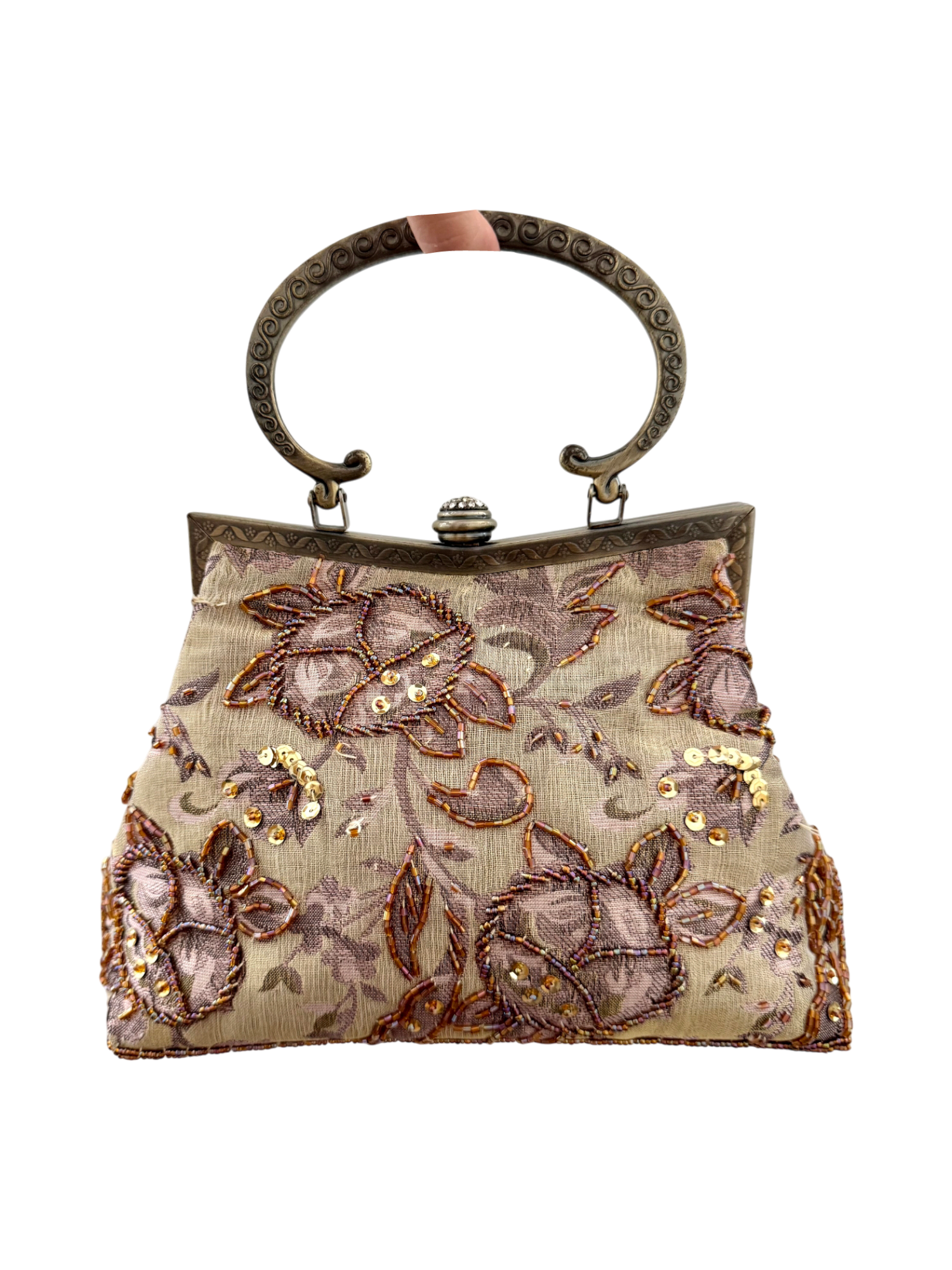 Vintage 80s Dainty Beaded Purse