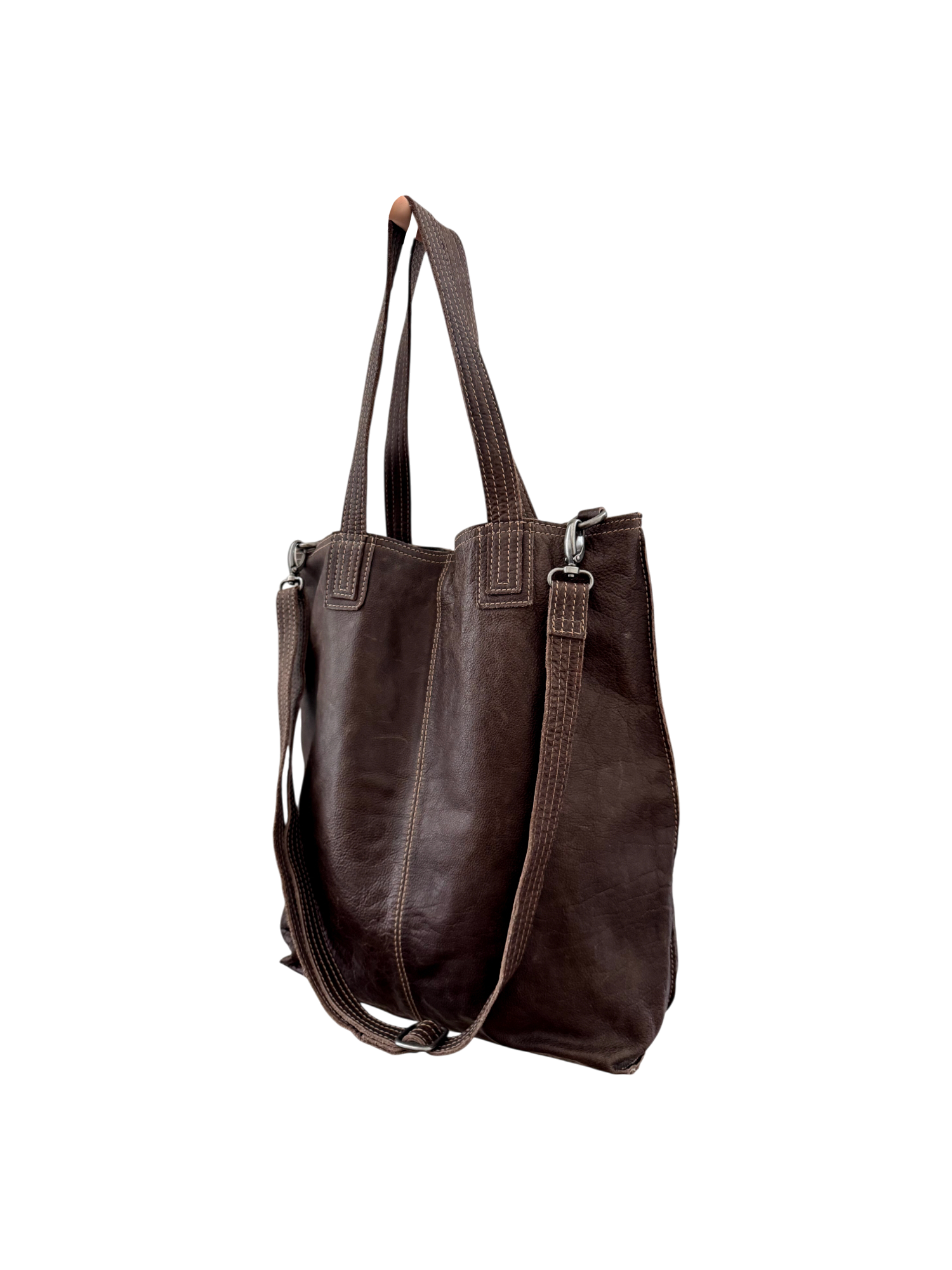 Vintage Chocoalate Leather Tote Bag