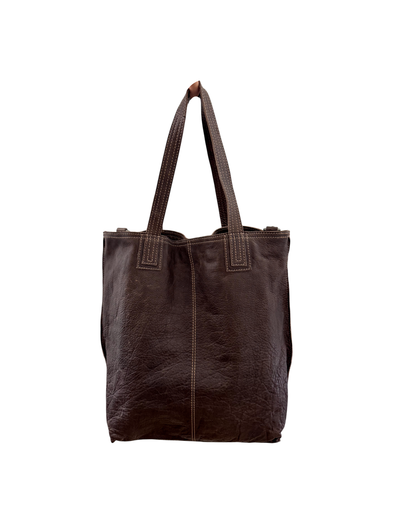 Vintage Chocoalate Leather Tote Bag