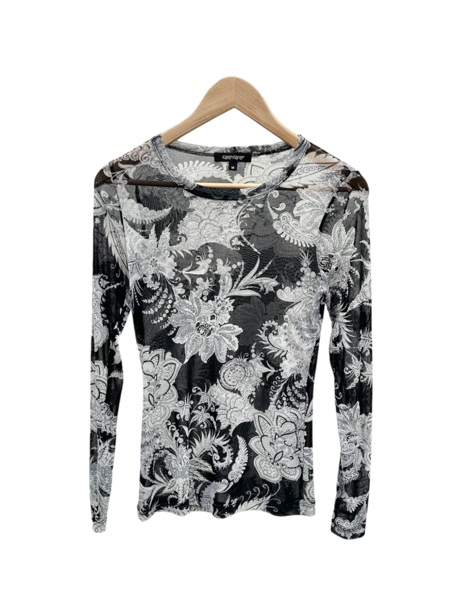 Vintage Y2K Sheer Mesh Knit Top (M)