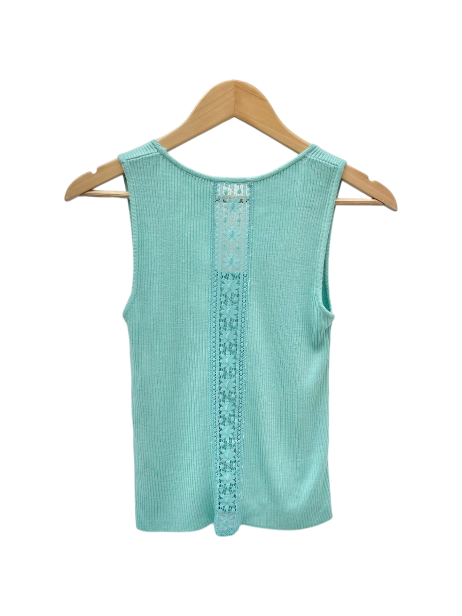 Vintage 90s Turquoise Lace Knit Tank (S)