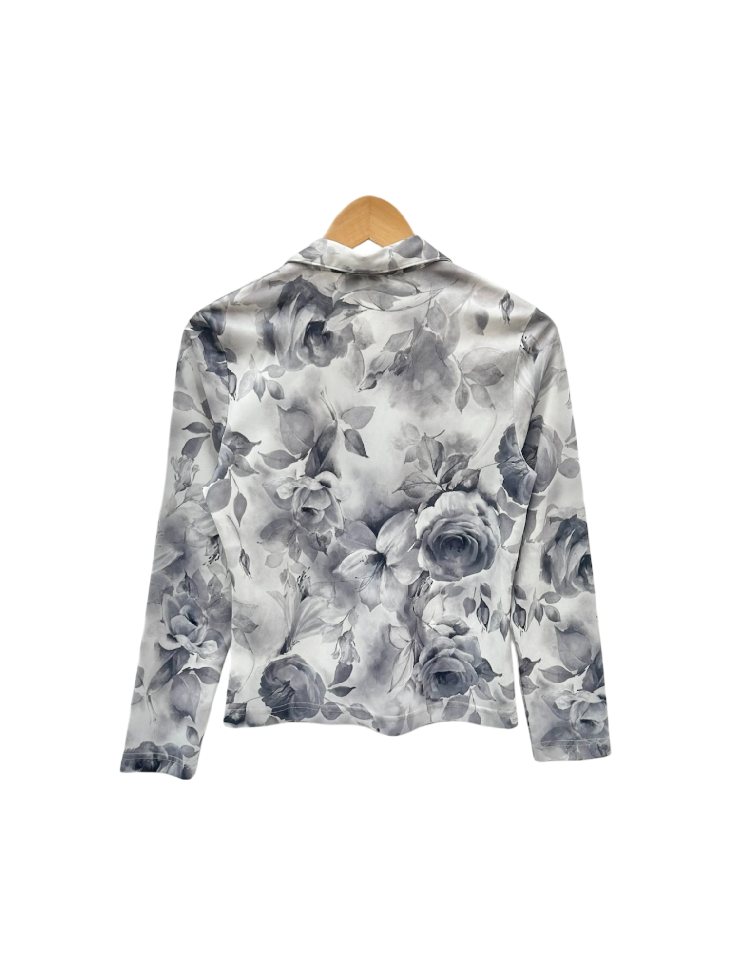 Vintage 90s Greyscale Floral Button Up (M)