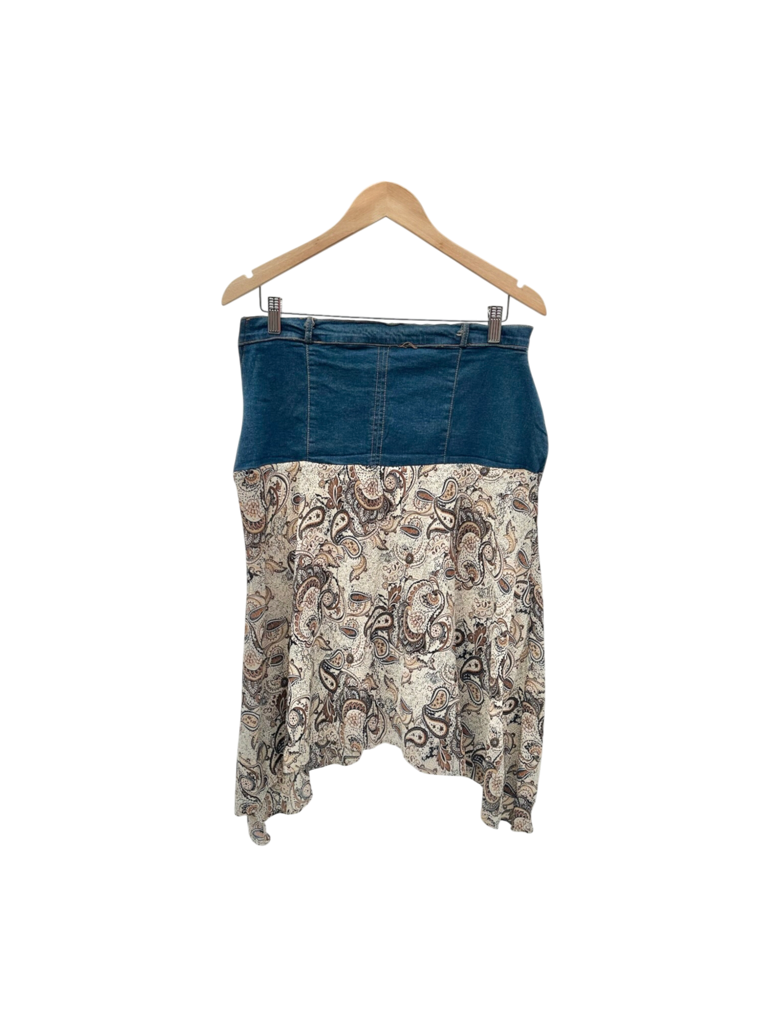 Vintage 90s Denim Paisley Midi Skirt (M)