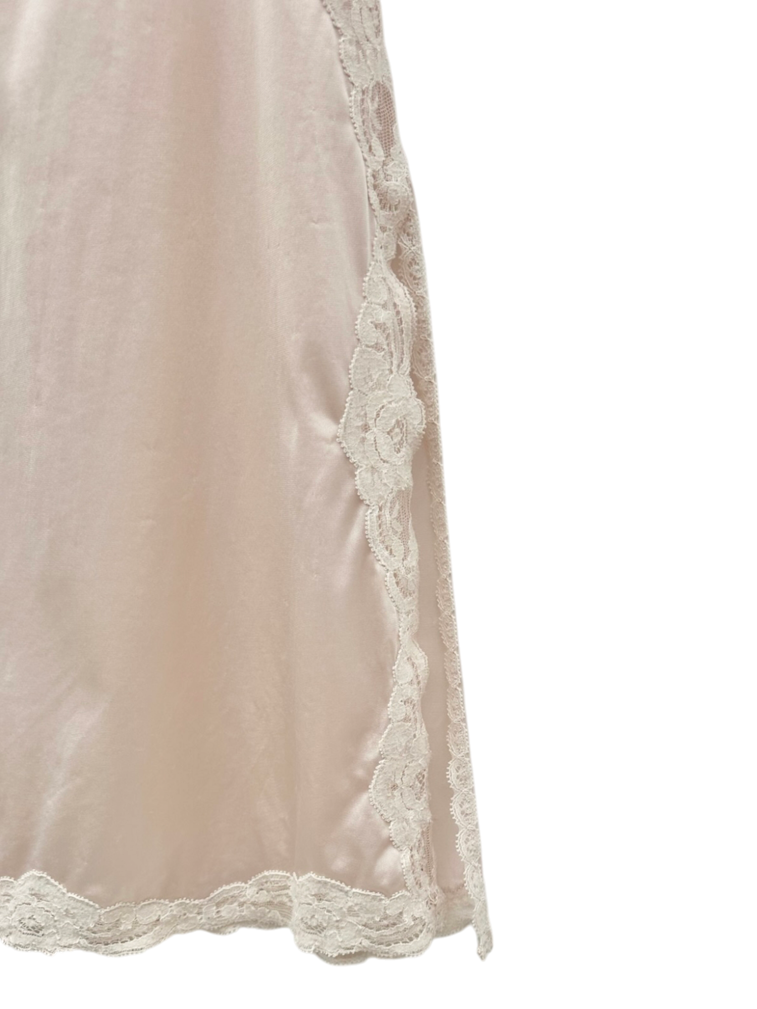 Vintage 90s Peachy Lace Midi Slip (M)