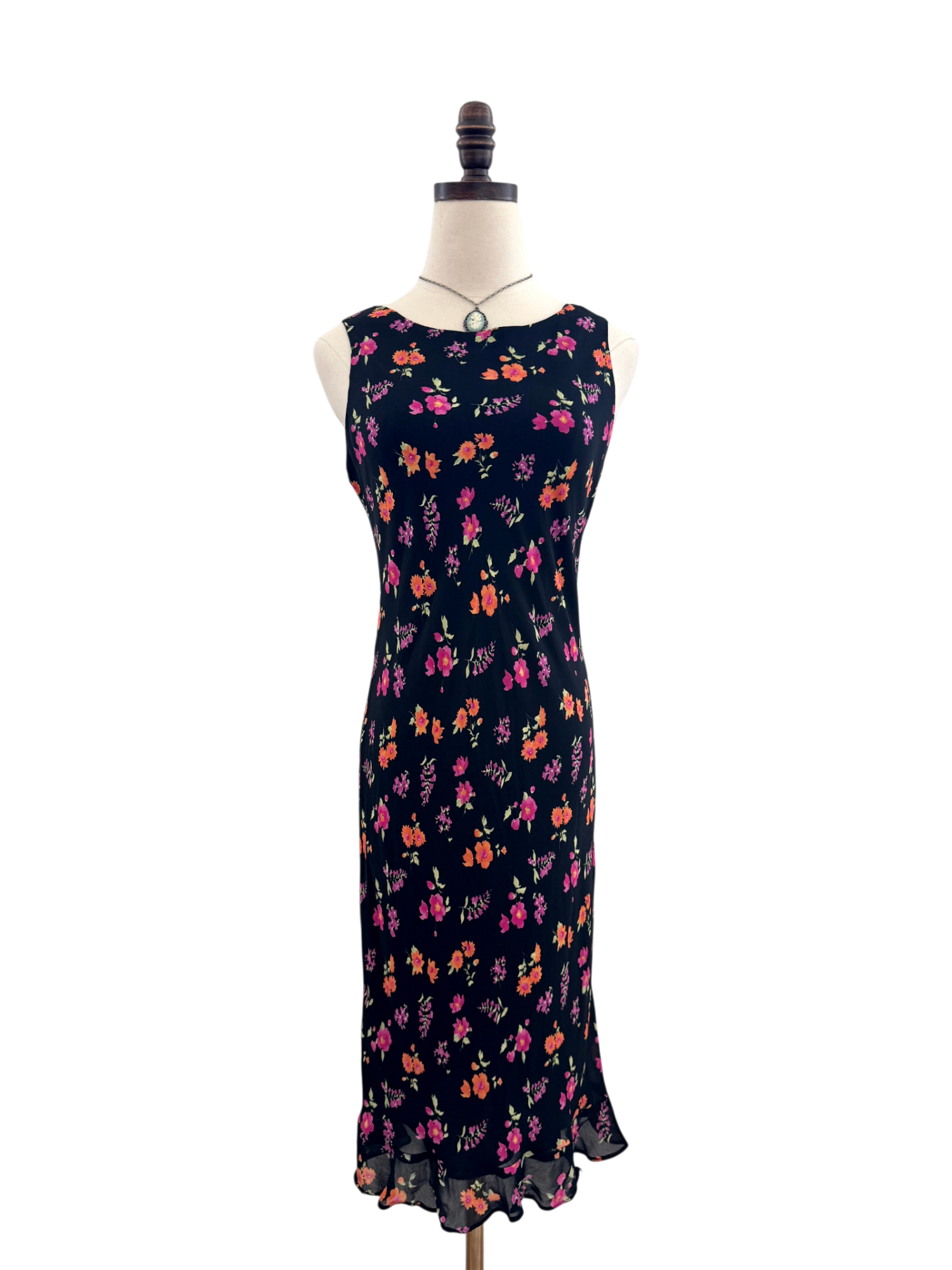 Vintage 90s Floral Midi Dress (M)