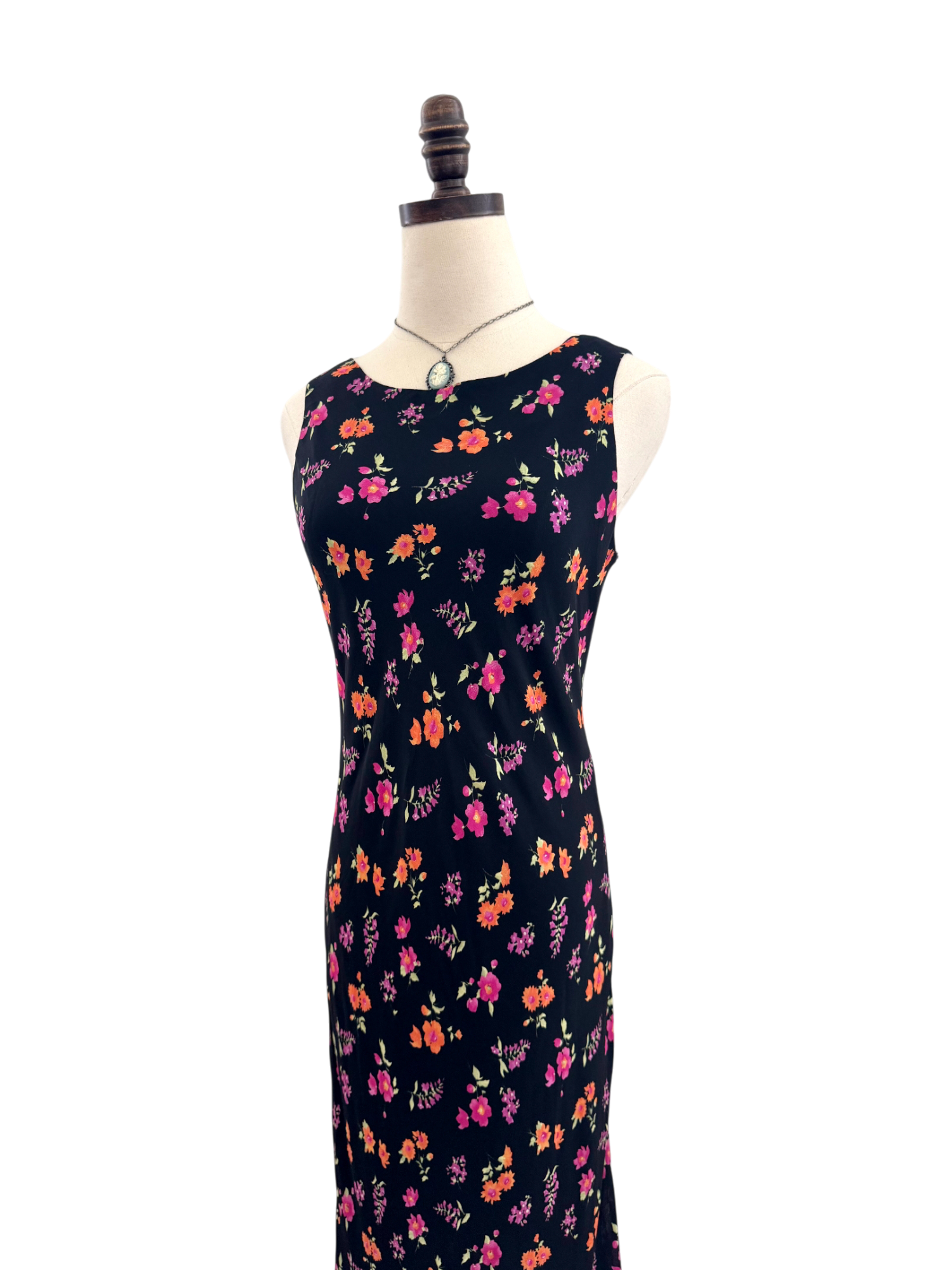Vintage 90s Floral Midi Dress (M)