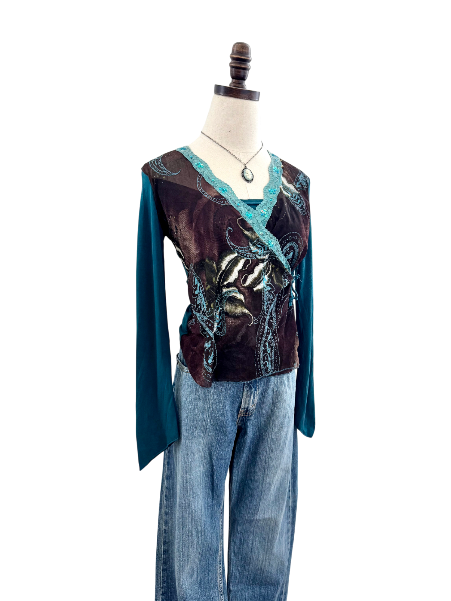 Vintage 90s Lace Cros Tie knit (S/M)