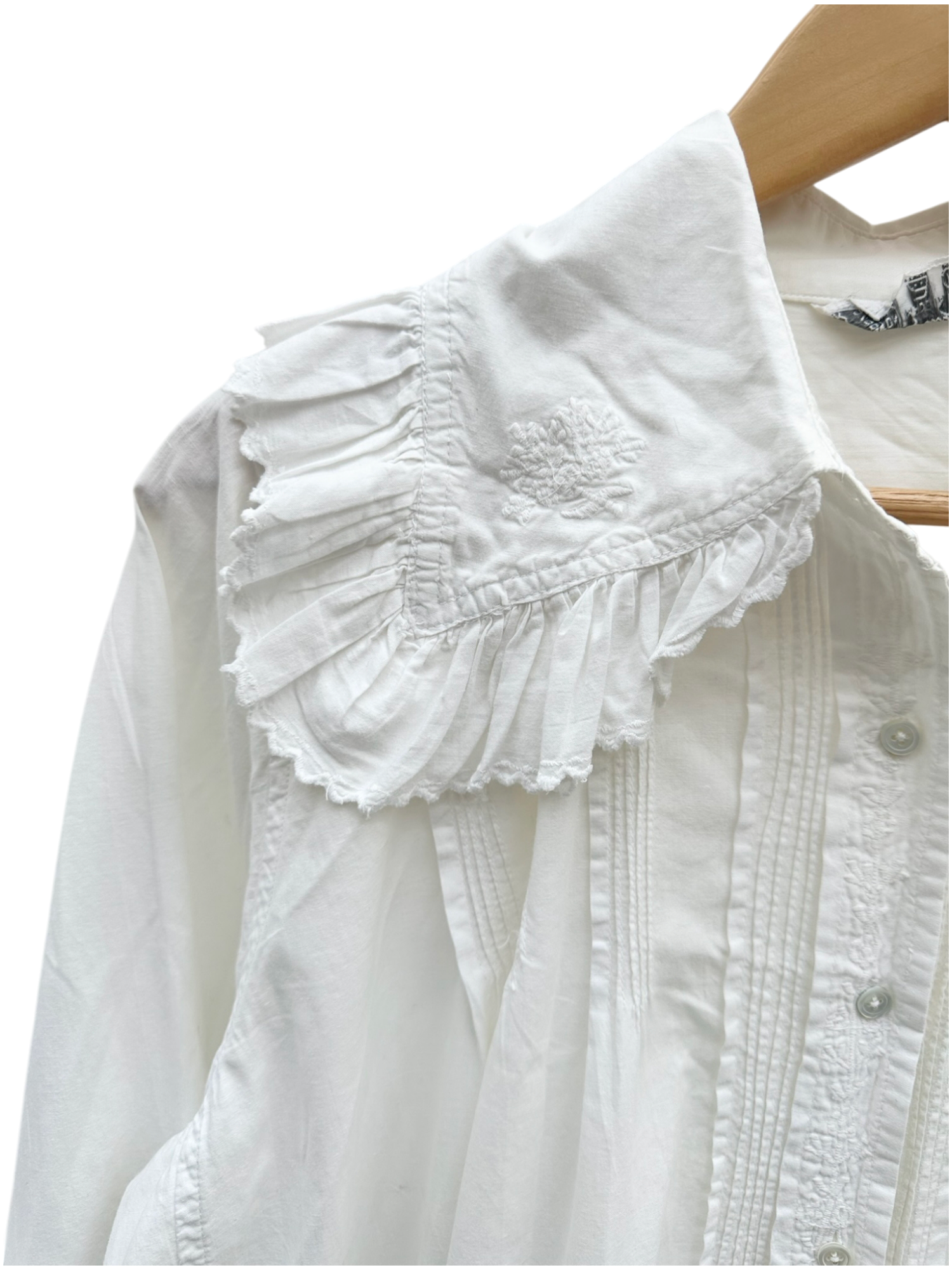 Vintage 90s Collared Cotton Midi Prairie Dress (L)