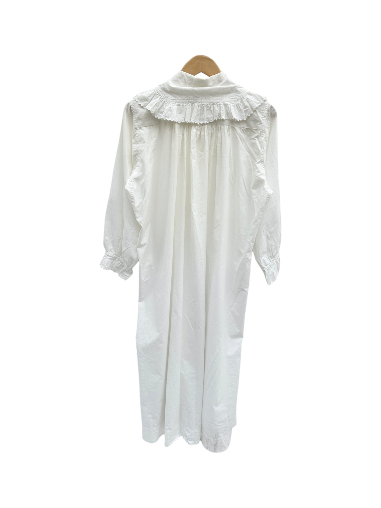 Vintage 90s Collared Cotton Midi Prairie Dress (L)