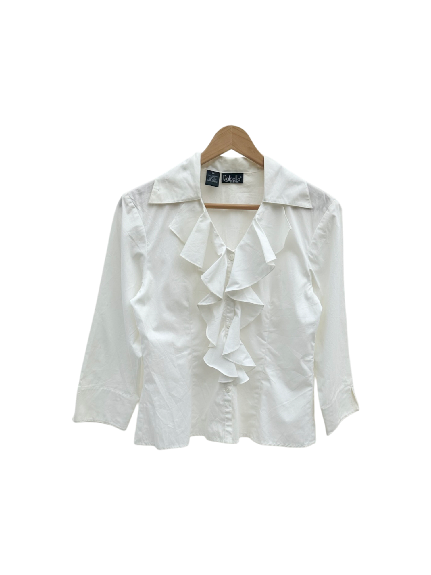 Vintage 90s Prairie Ruffled Cotton Blouse (M)