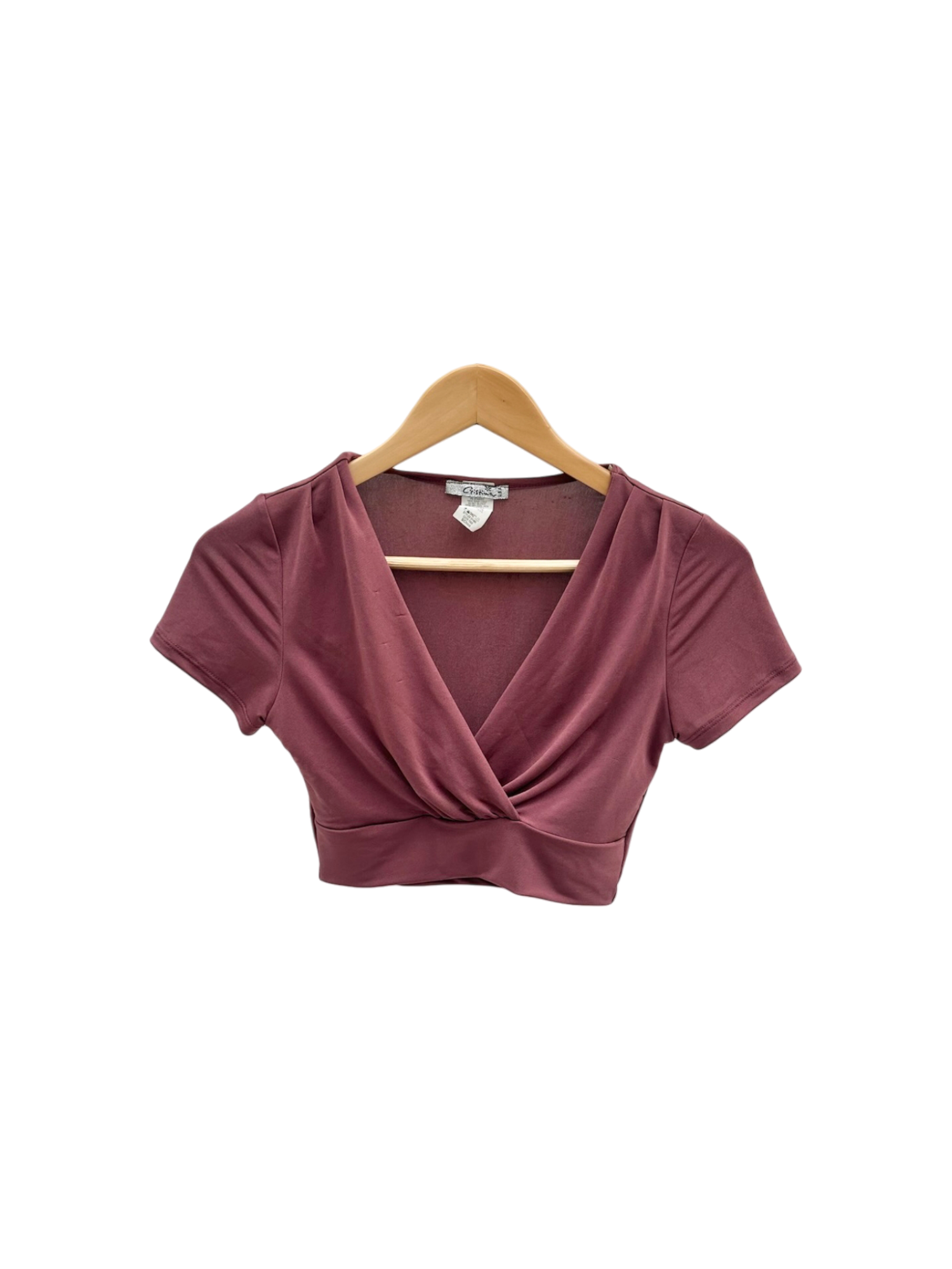 Vintage 90s Plum Cropped Wrap Knit (S)