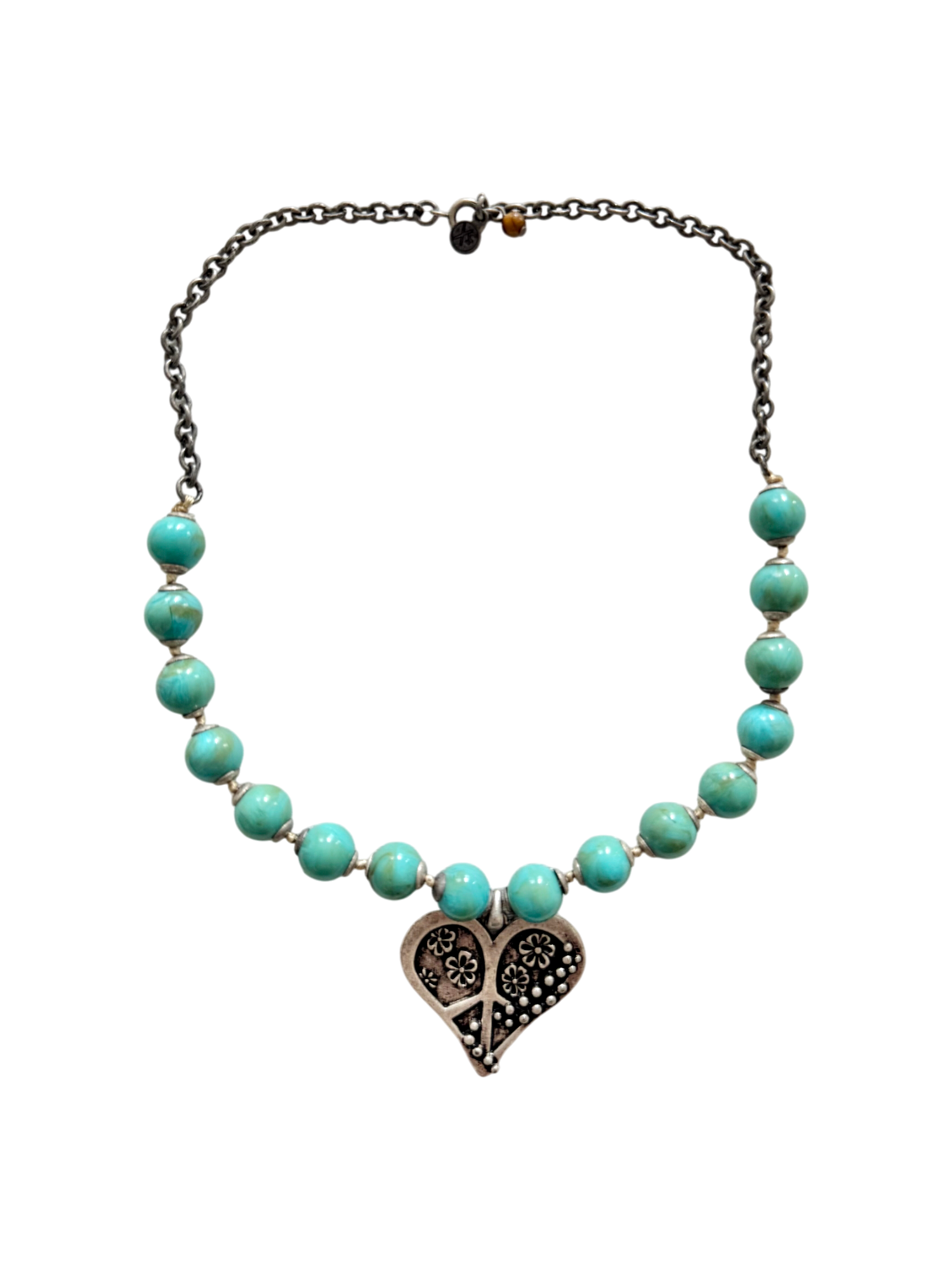 Heart of Turquoise Beaded Choker