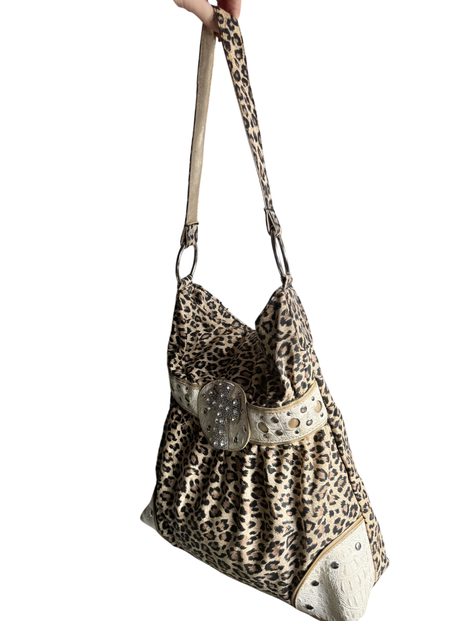 Vintage Y2K Groovy Cheetah Tote Purse