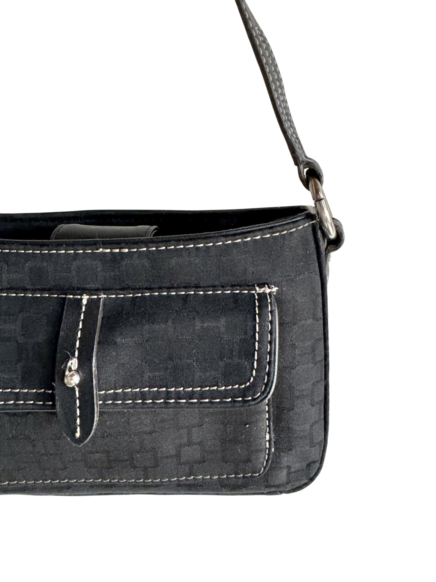 Vintage 90s Geometric Shoulder Purse w/ Matching Mirror