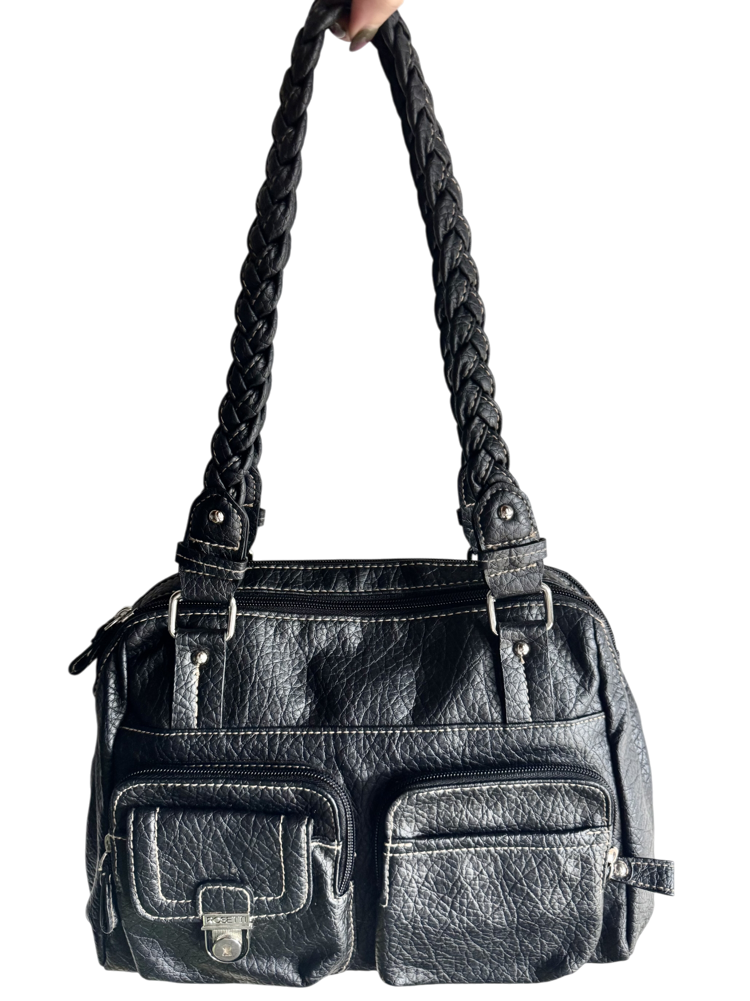 Vintage 90s Braided Messenger Purse