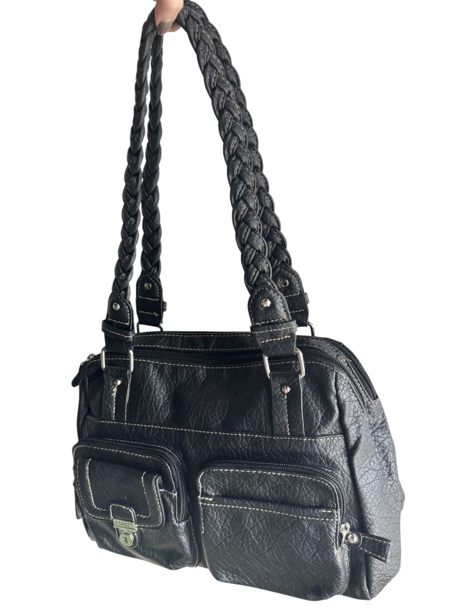 Vintage 90s Braided Messenger Purse