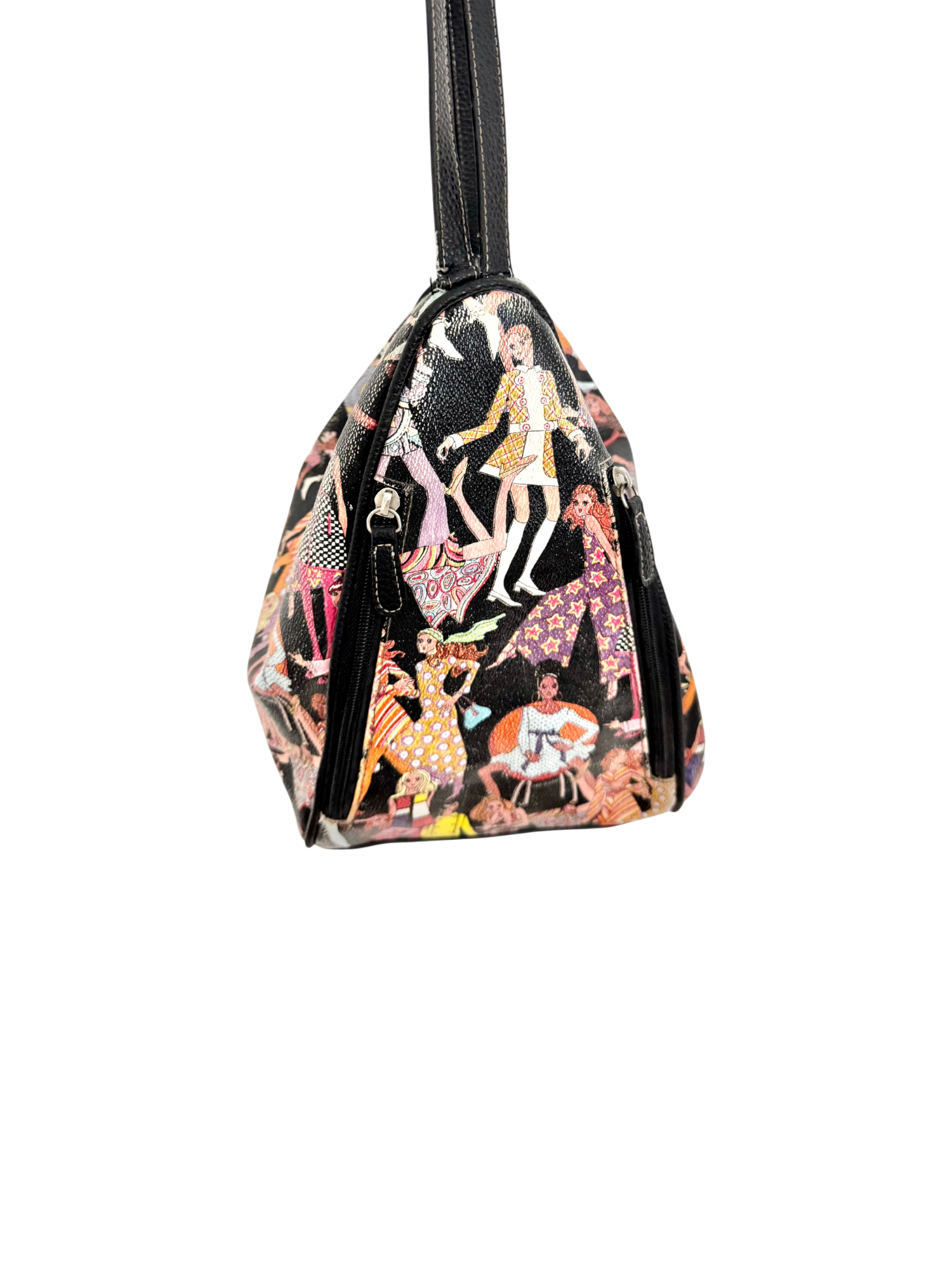 Vintage 90s Women Graphic Bucket Bag