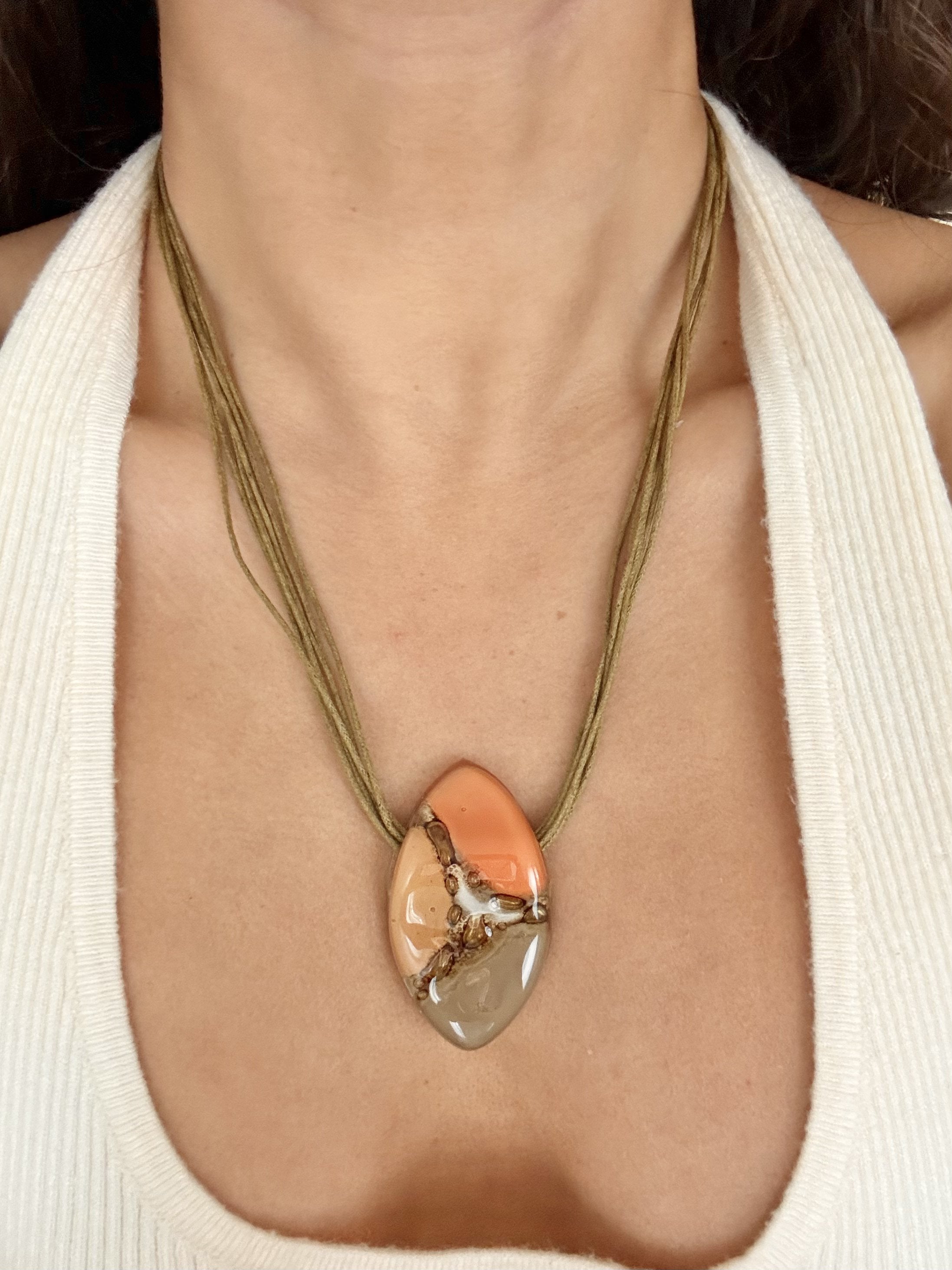 Sage & Topaz Cord Necklace