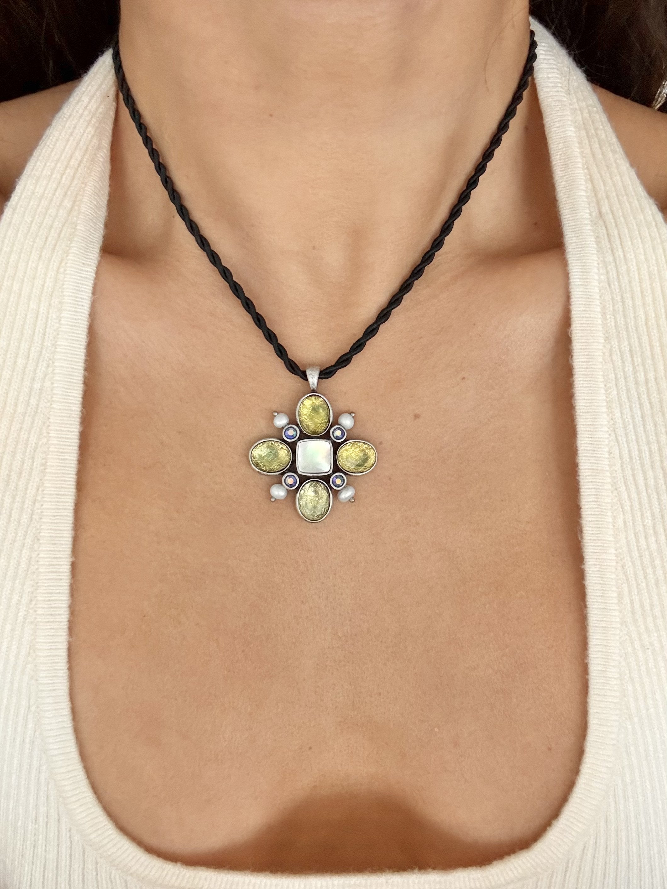 Moss & Moonlight Cord Choker