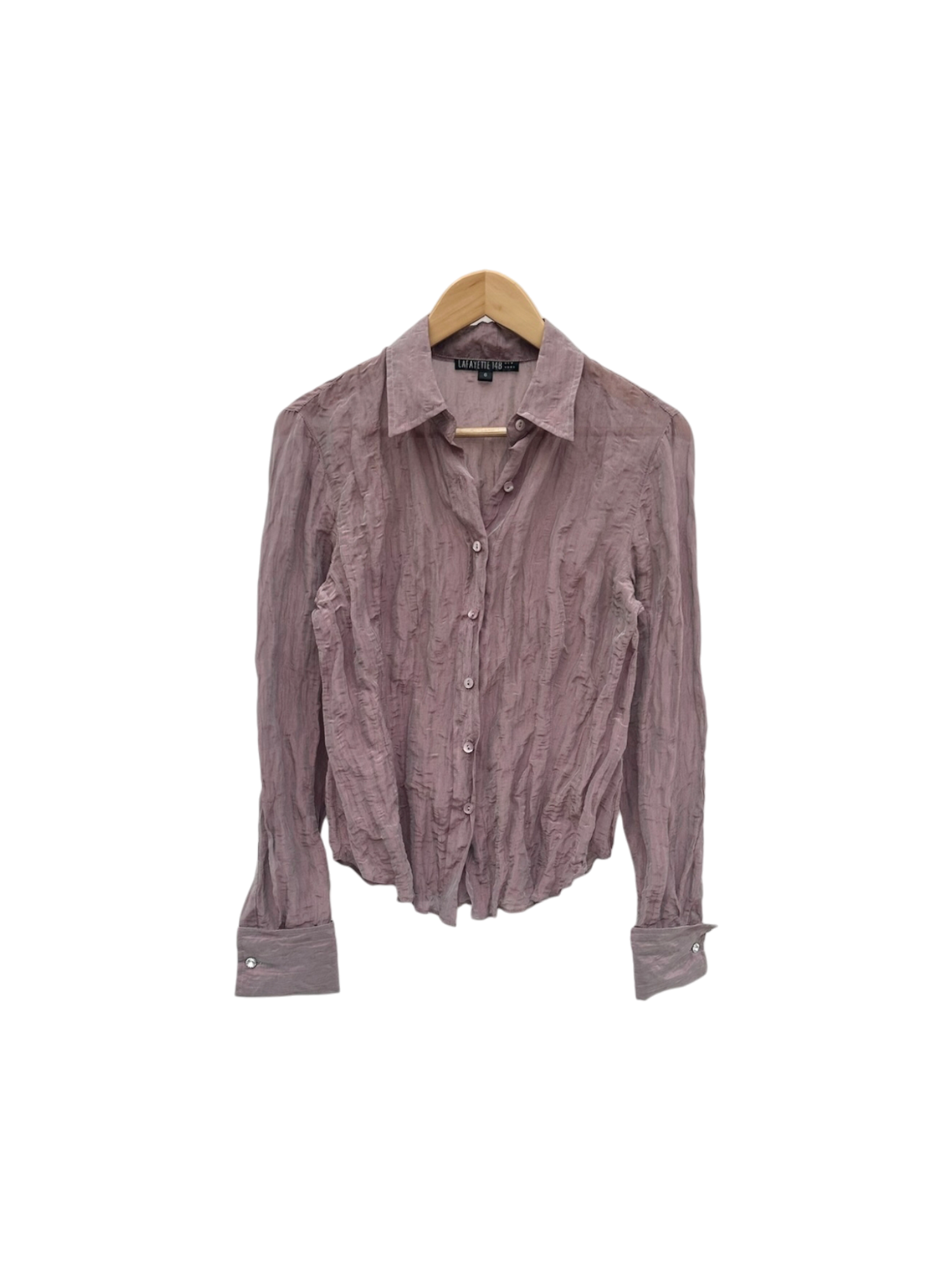 Vintage 90s Crinkle Burnt Rose Button Up (S/M)