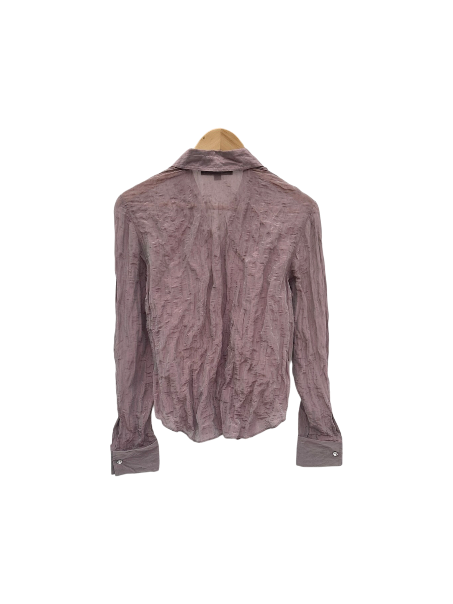 Vintage 90s Crinkle Burnt Rose Button Up (S/M)