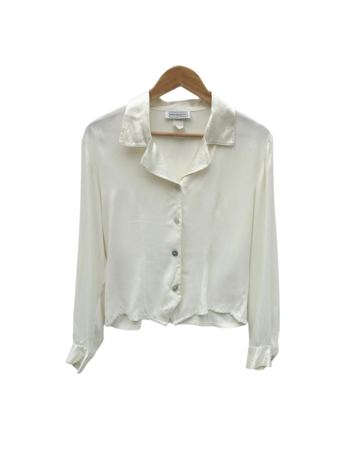 Vintage 90s Classic Retro Ivory Blouse (M)