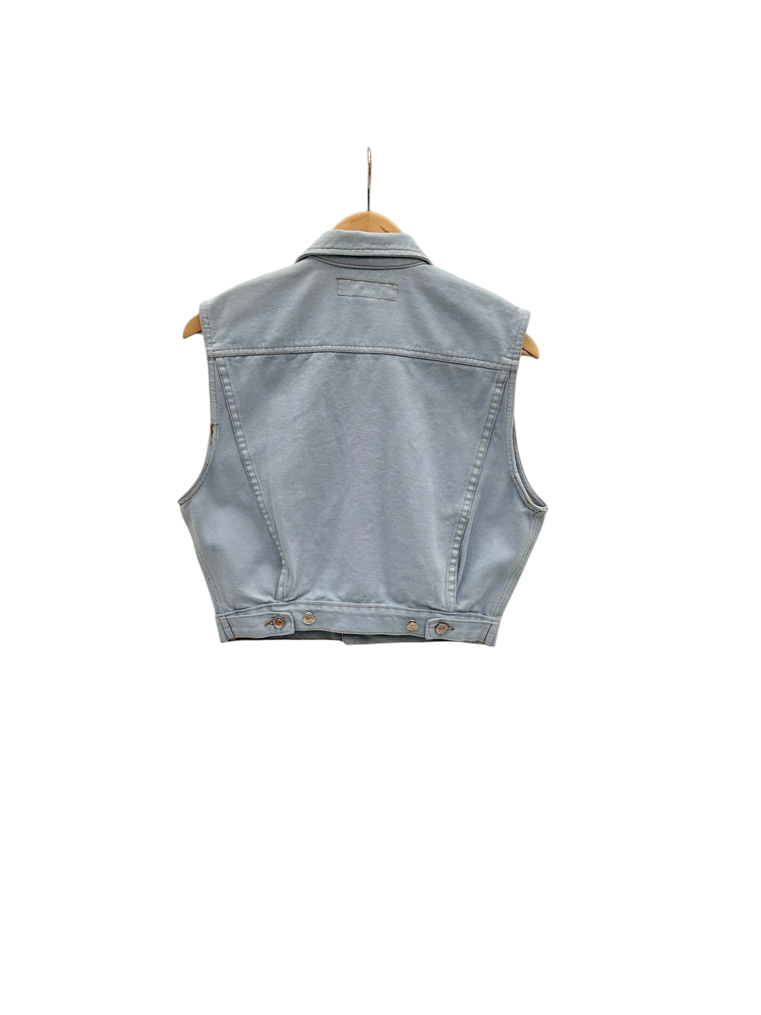Vintage Y2K Cropped Denim Vest (M)