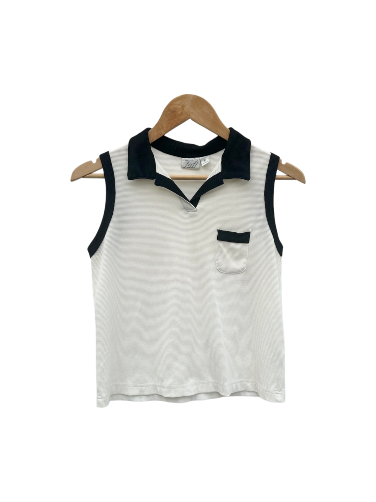 Vintage 90s Retro Waffle Contrast Top (S)