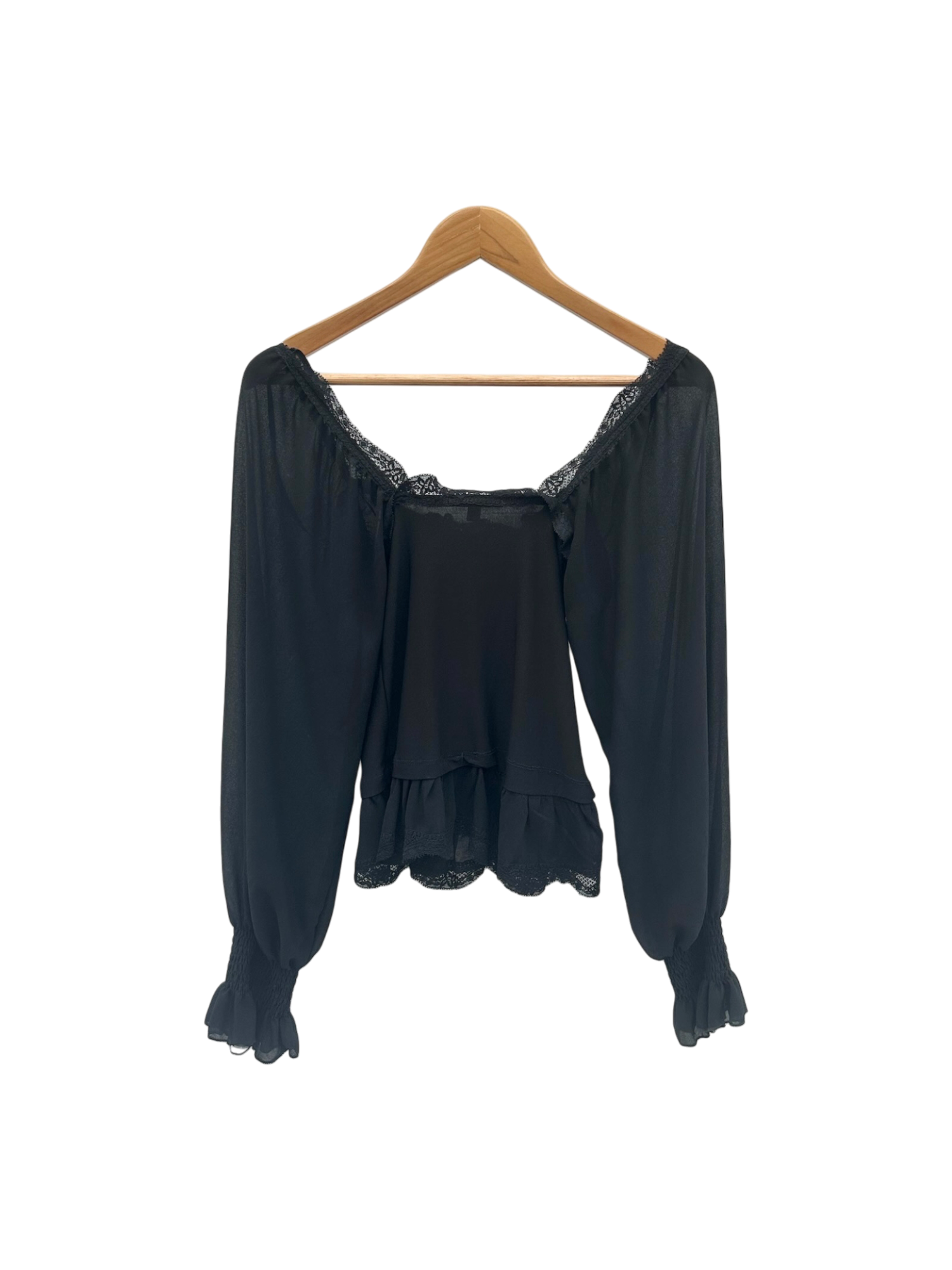 Vintage 90s Edwardian Lace Up Blouse (M)