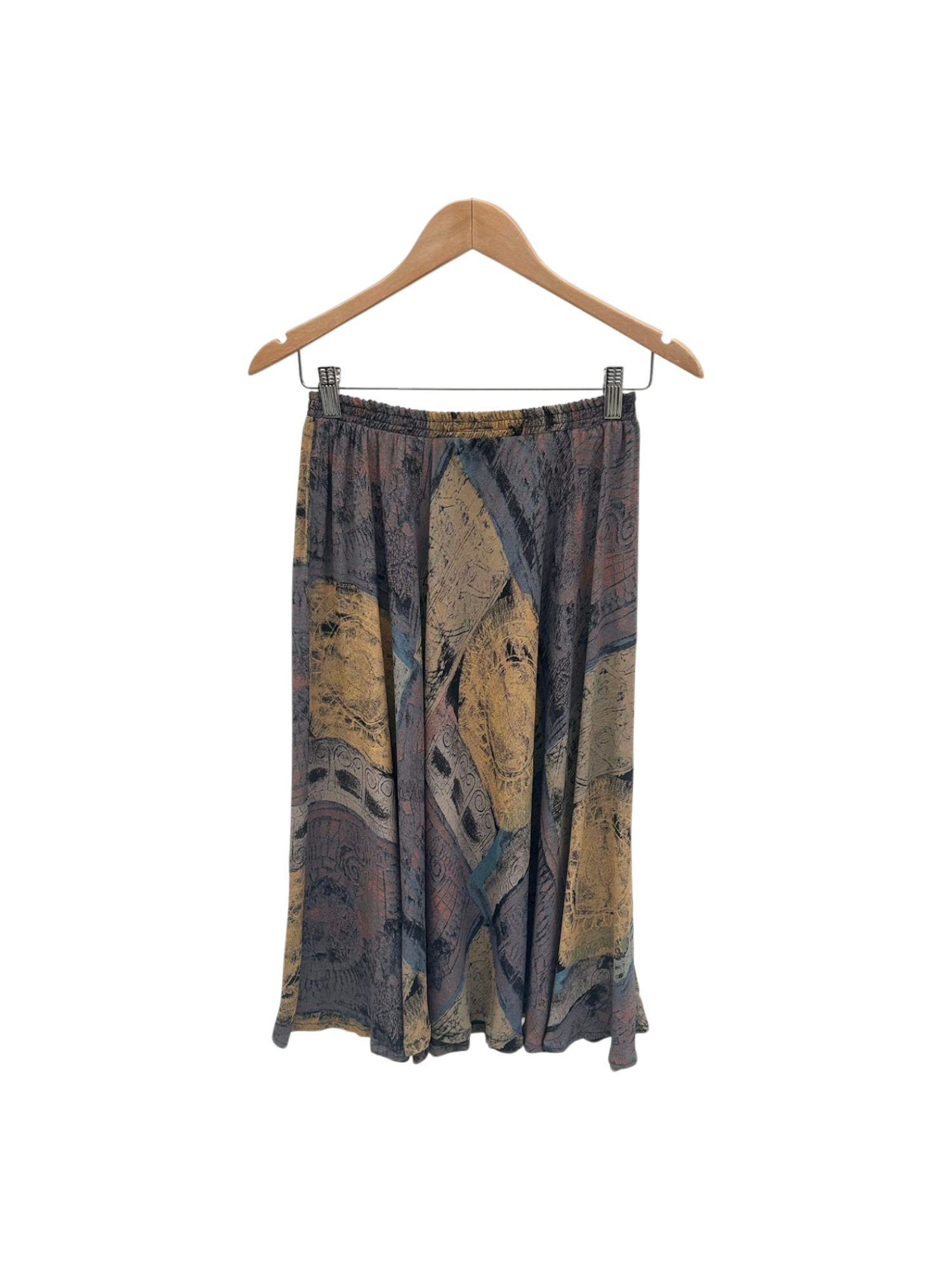 Vintage 90s Retro Abstract Patterned Midi Skirt (S)