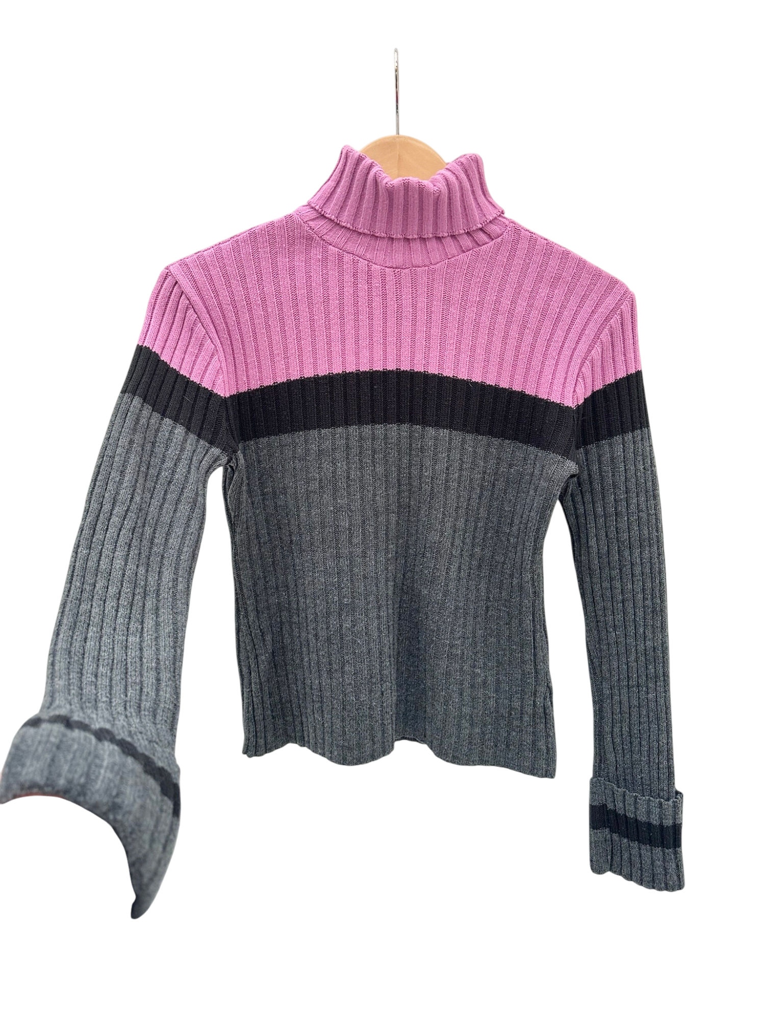 Vintage 90s Retro Colorblock Mock Neck (S)