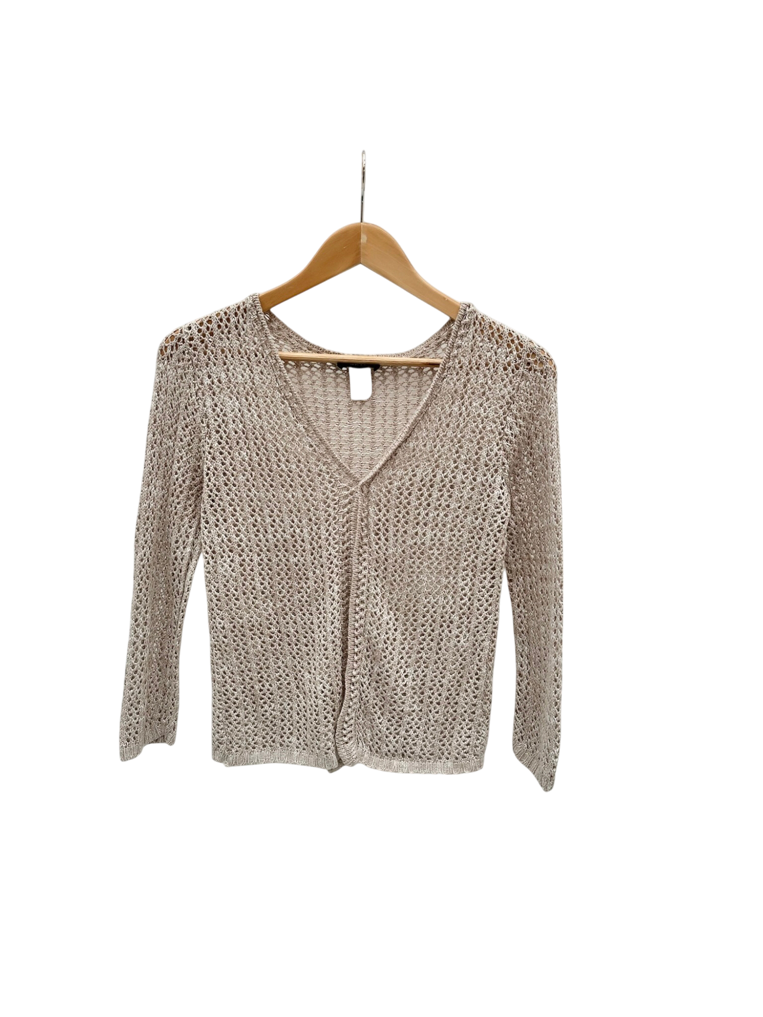 Vintage 90s Sheer Cream Knit  (S)