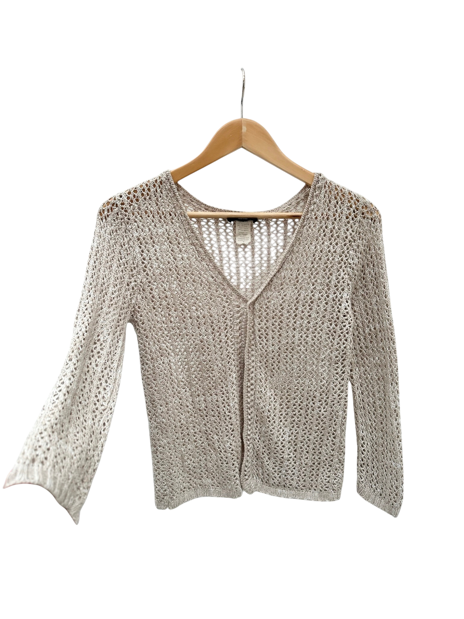 Vintage 90s Sheer Cream Knit  (S)