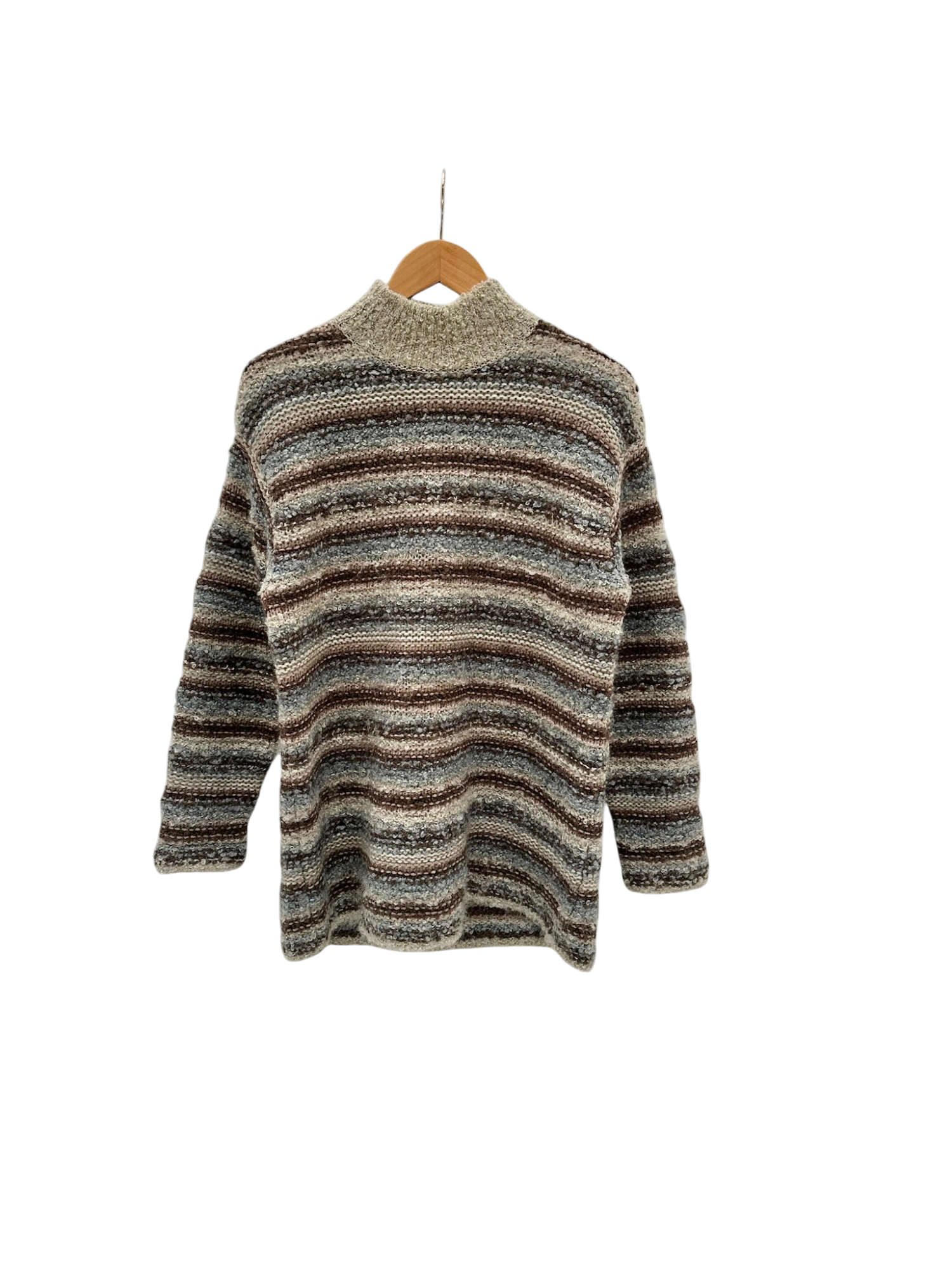 Vintage 90s Chunky Striped Mock Neck (M)